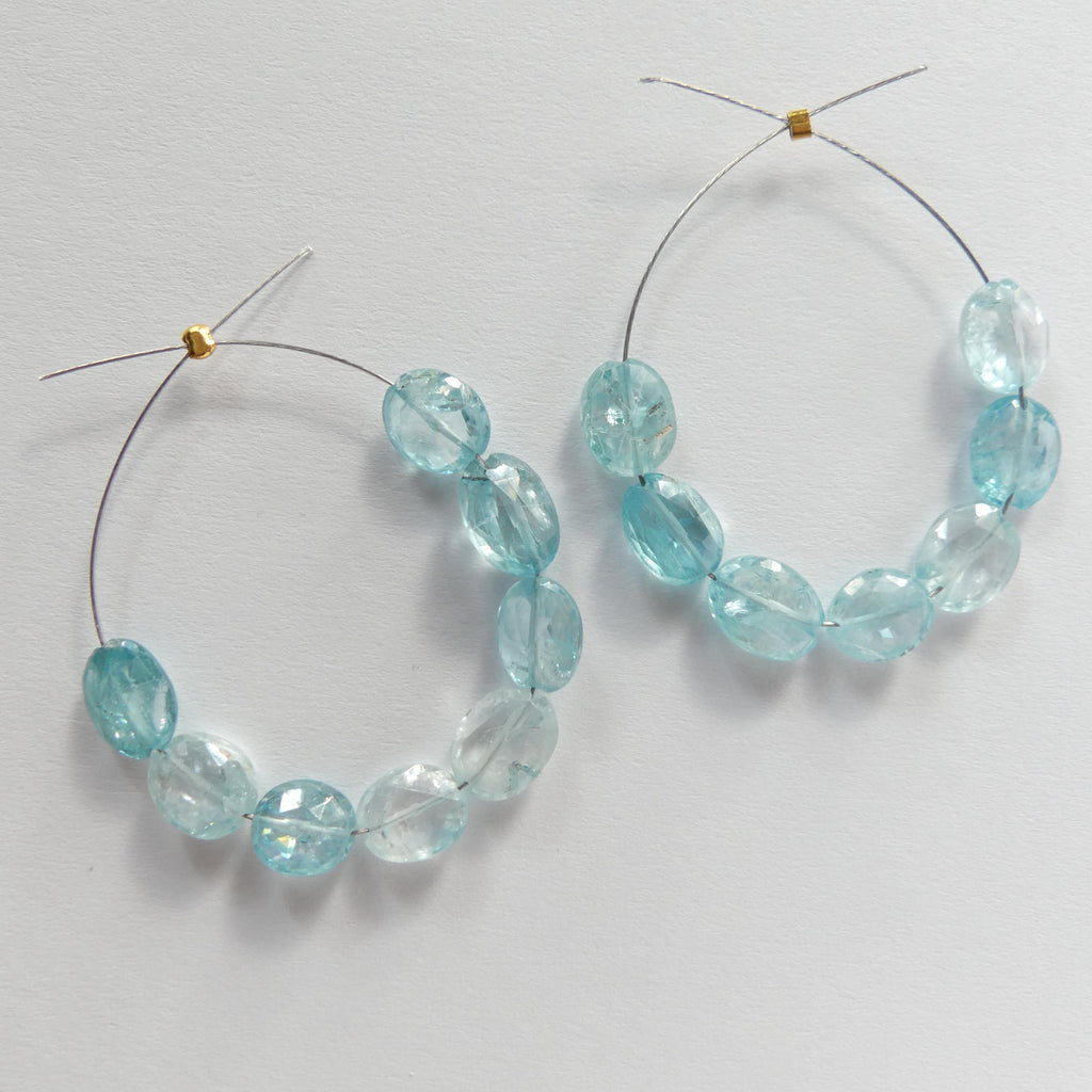 Rare Natural Blue Zircon Faceted Oval Beads Genuine Zircon Nuggets Transparent Sparkly Gemstone Beads for Jewelry Making December Birthstone