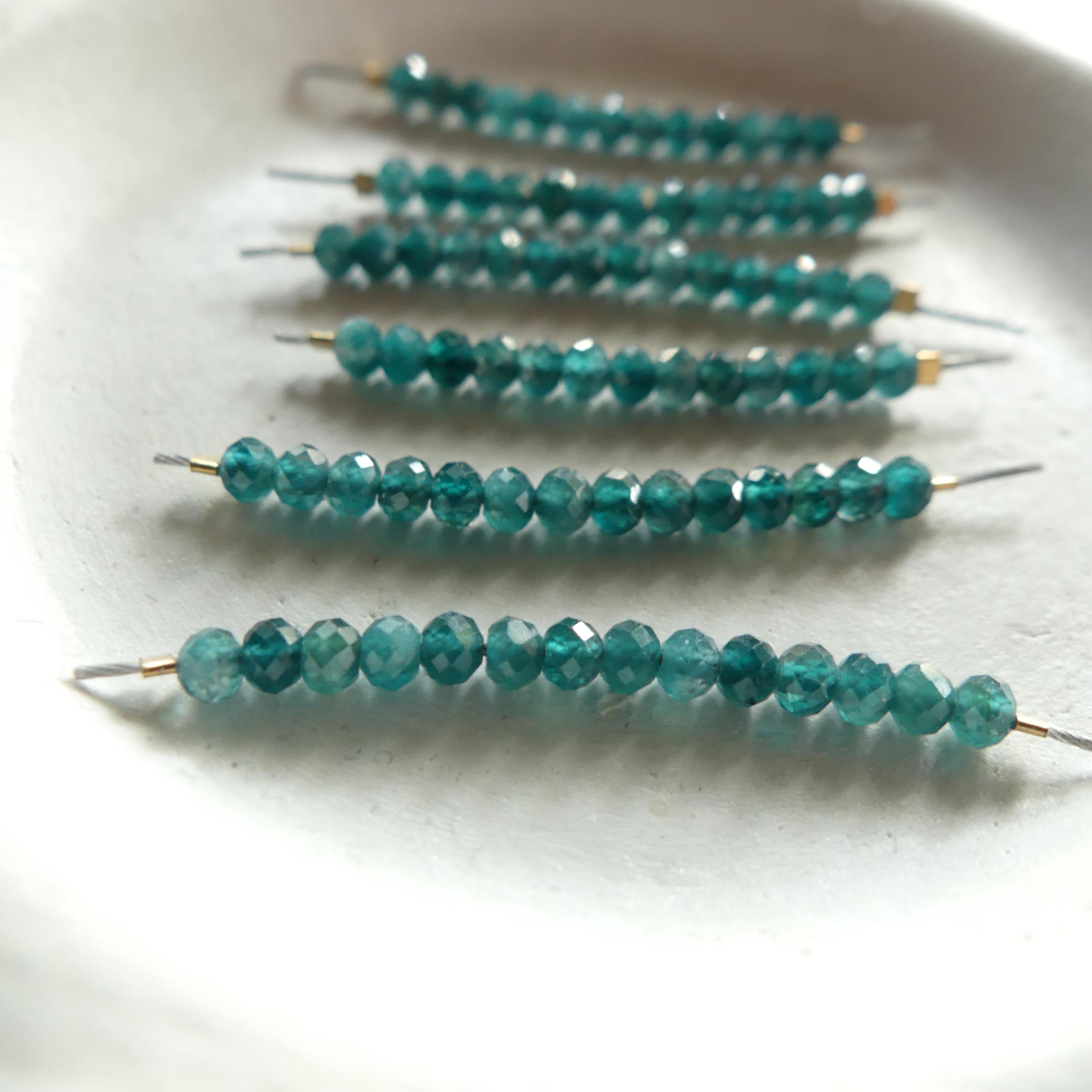 Rare 2mm AAA Grandidierite Faceted Beads Rondel 1" Teal Rare Gemstone Beads for Jewelry Making Beading Gift Crafter