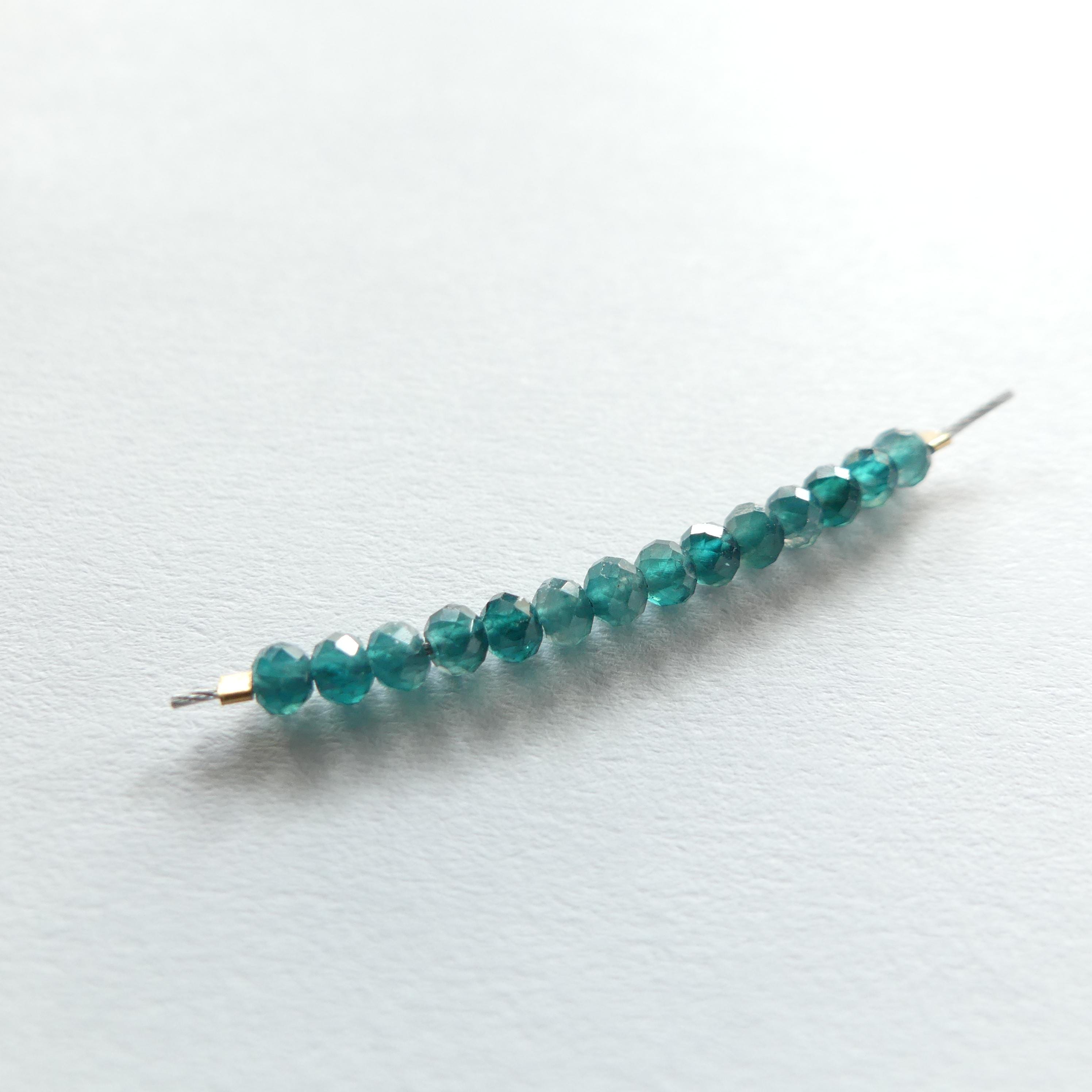 Rare 2mm AAA Grandidierite Faceted Beads Rondel 1" Teal Rare Gemstone Beads for Jewelry Making Beading Gift Crafter