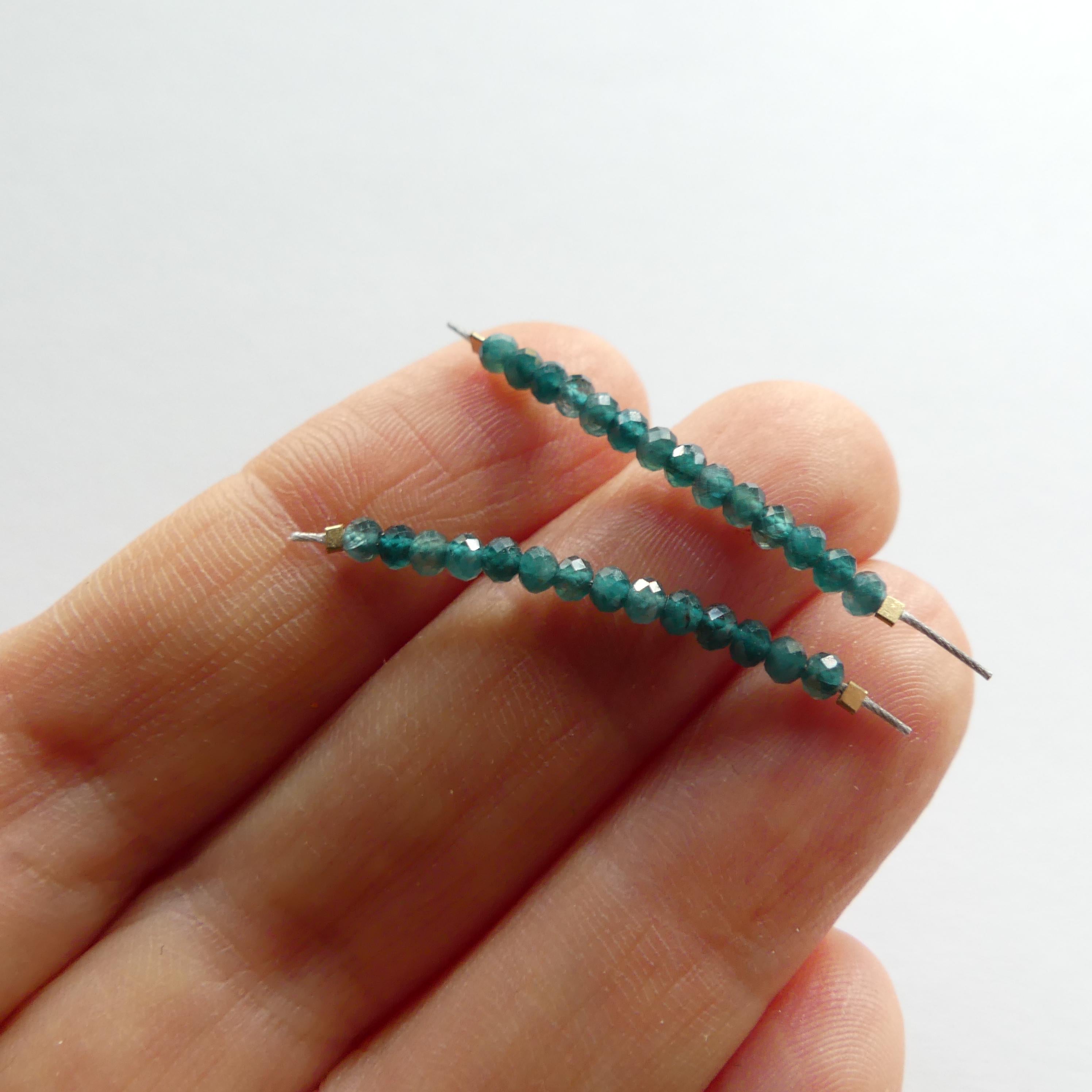 Rare 2mm AAA Grandidierite Faceted Beads Rondel 1" Teal Rare Gemstone Beads for Jewelry Making Beading Gift Crafter