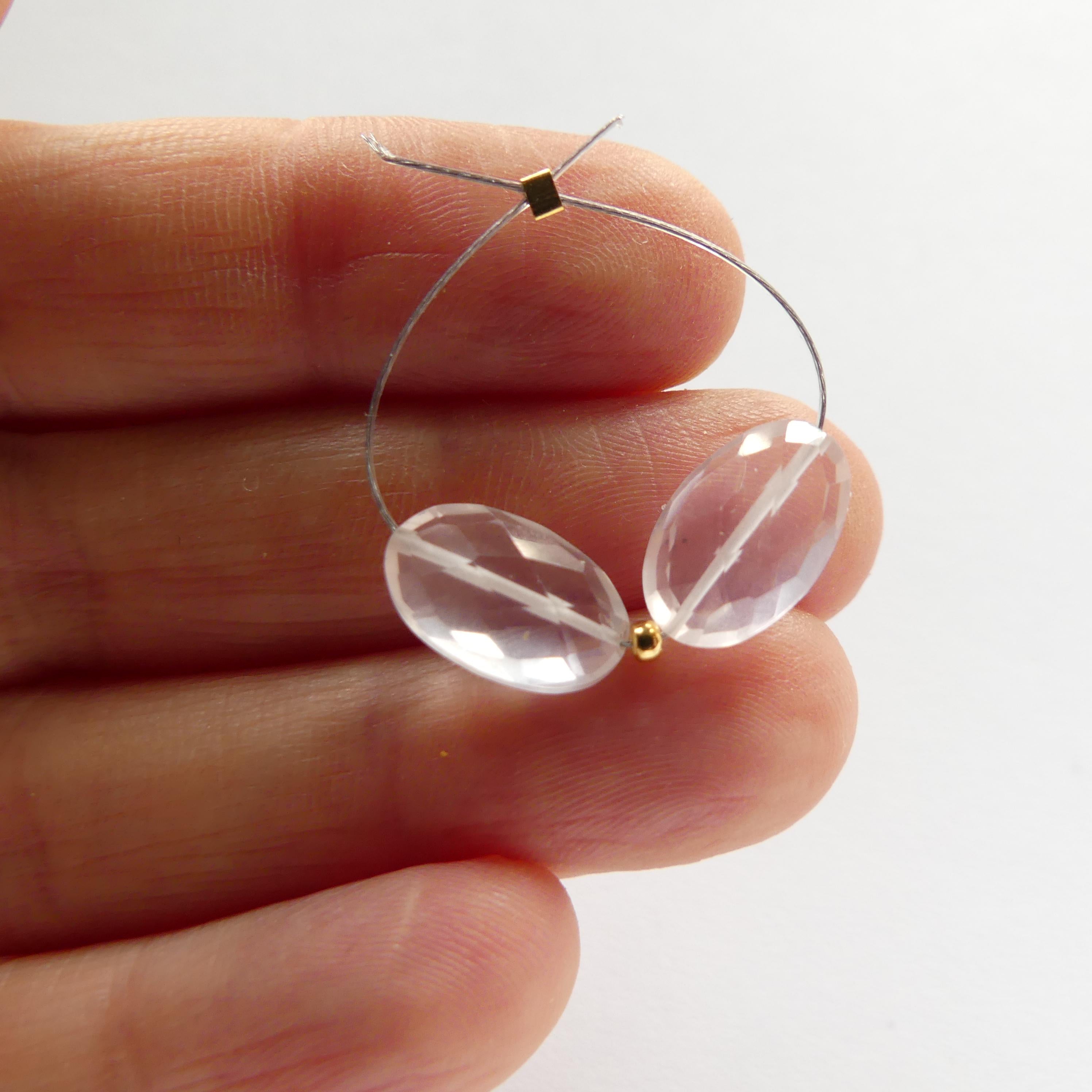 AAA Rose Quartz Beads Faceted Oval Pink Quartz Nuggets Transparent Sparkly Gemstone Beads for Jewelry Making Earrings Pendants