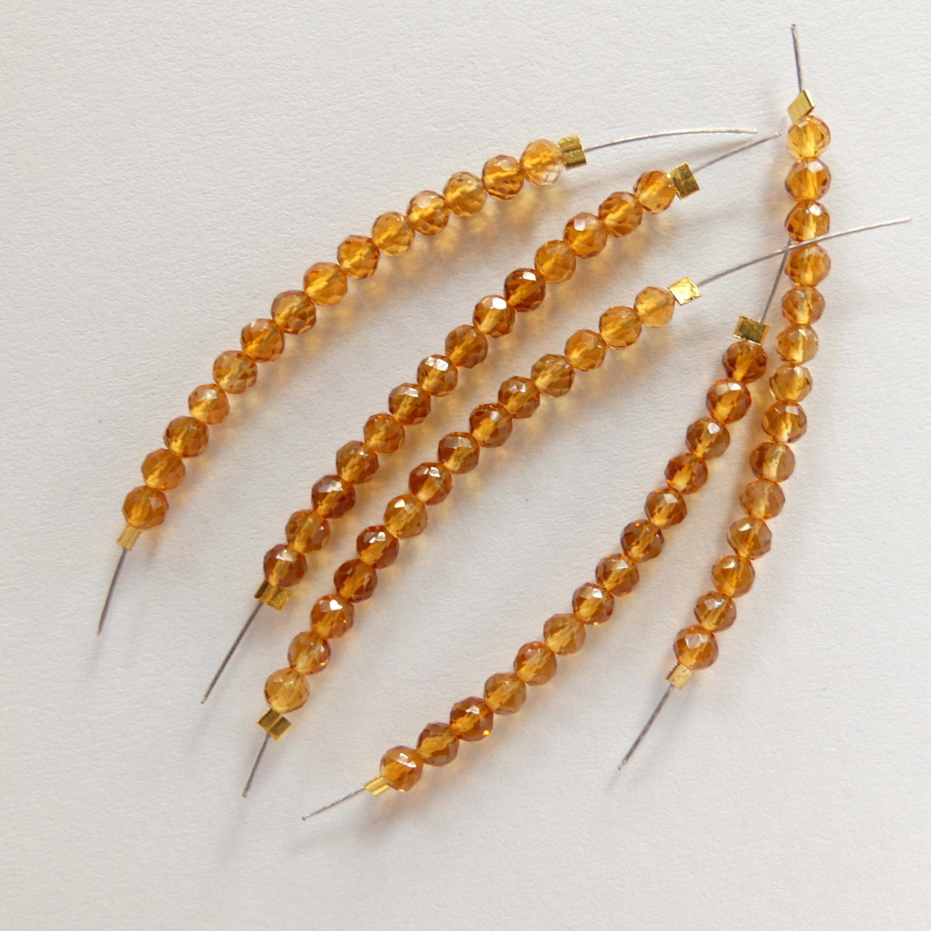 3mm AAA Madeira Citrine Faceted Beads 1.5" Dark Yellow Citrine Gemstone Beads for Jewelry Making Beading Gift Crafter November Birtstone