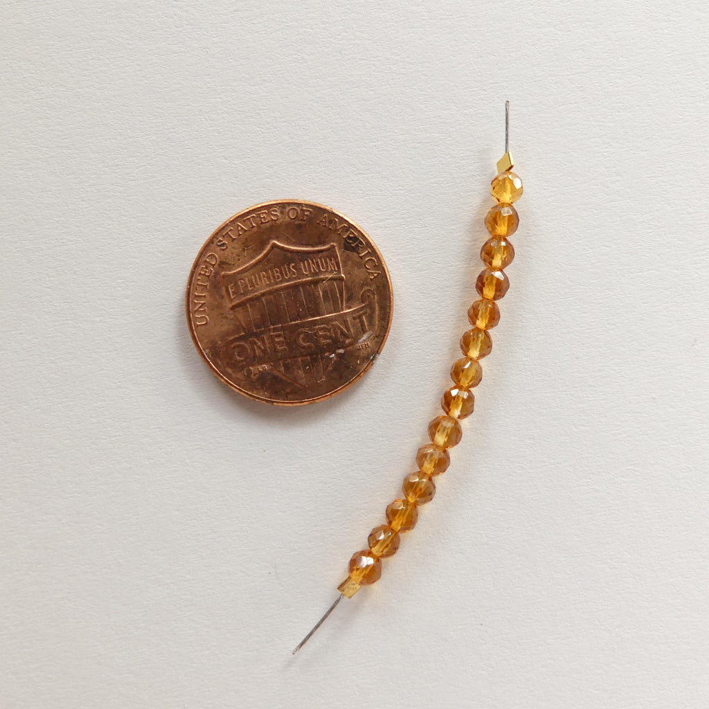 3mm AAA Madeira Citrine Faceted Beads 1.5" Dark Yellow Citrine Gemstone Beads for Jewelry Making Beading Gift Crafter November Birtstone