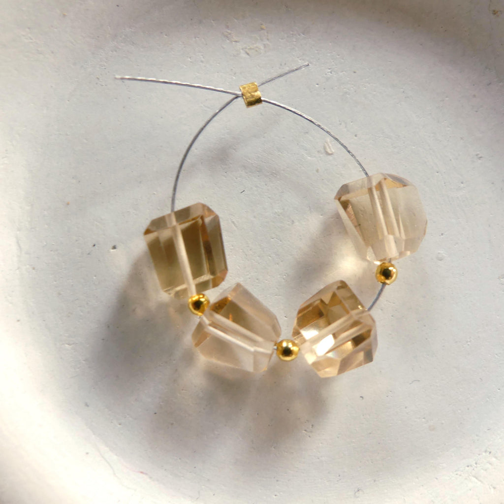 AAA Champagne Citrine Faceted Nuggets Large Beads Freeform Citrine Transparent Sparkly Gemstone Beads for Jewelry Making November Birthstone