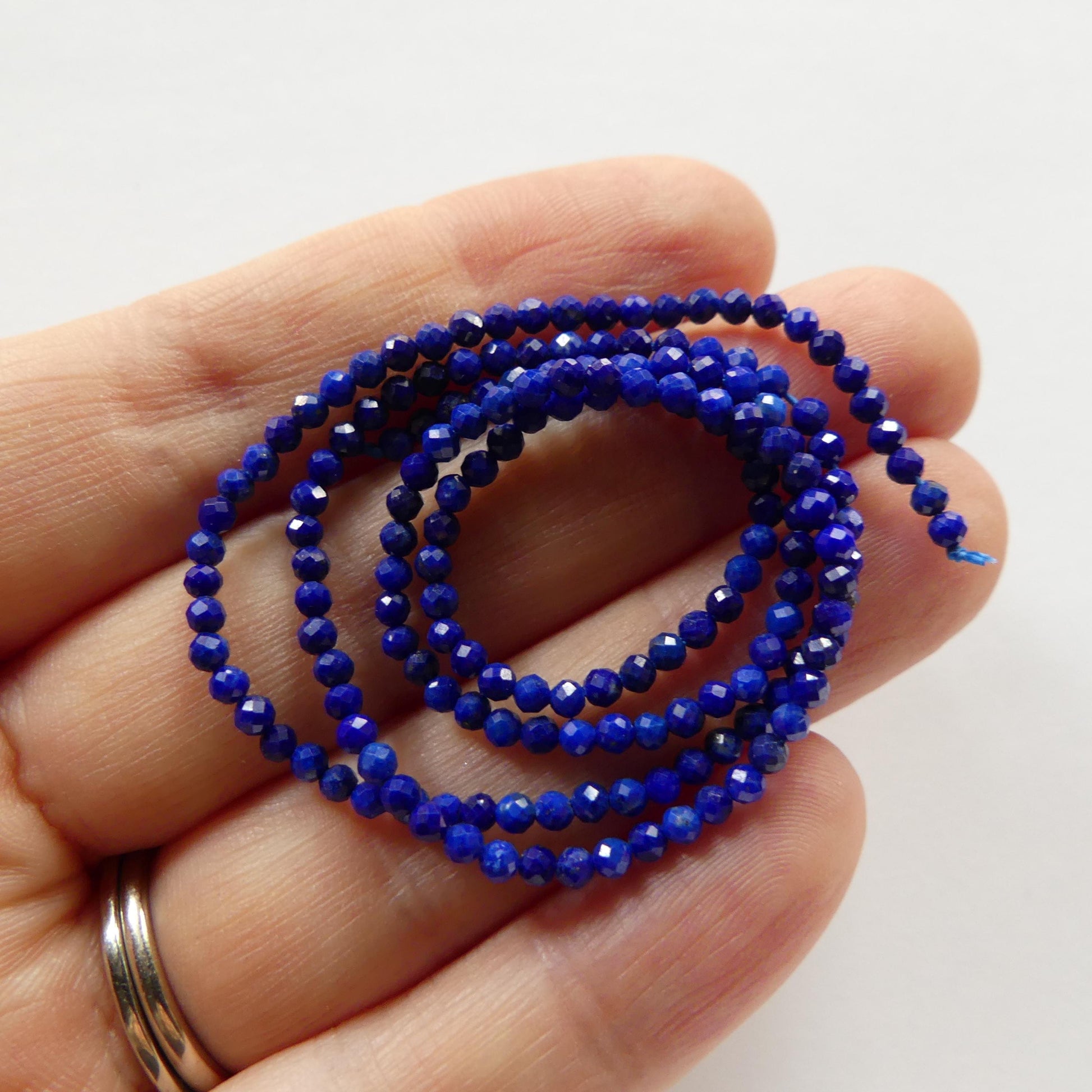2mm Lapis Lazuli Faceted Beads 15.5" Selected Blue Gemstone Beads for Jewelry Making Beading Craft Gift Beads