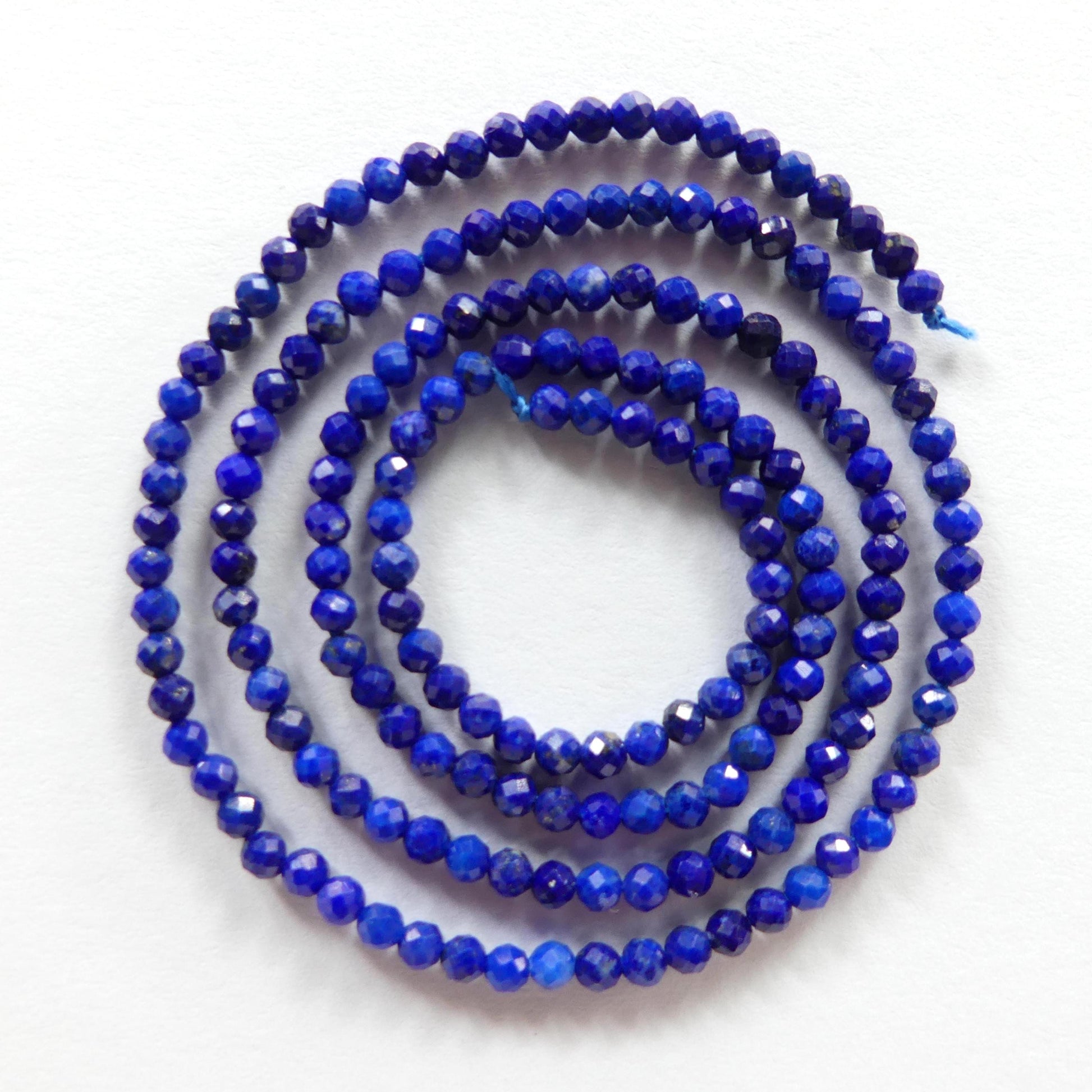 2mm Lapis Lazuli Faceted Beads 15.5" Selected Blue Gemstone Beads for Jewelry Making Beading Craft Gift Beads