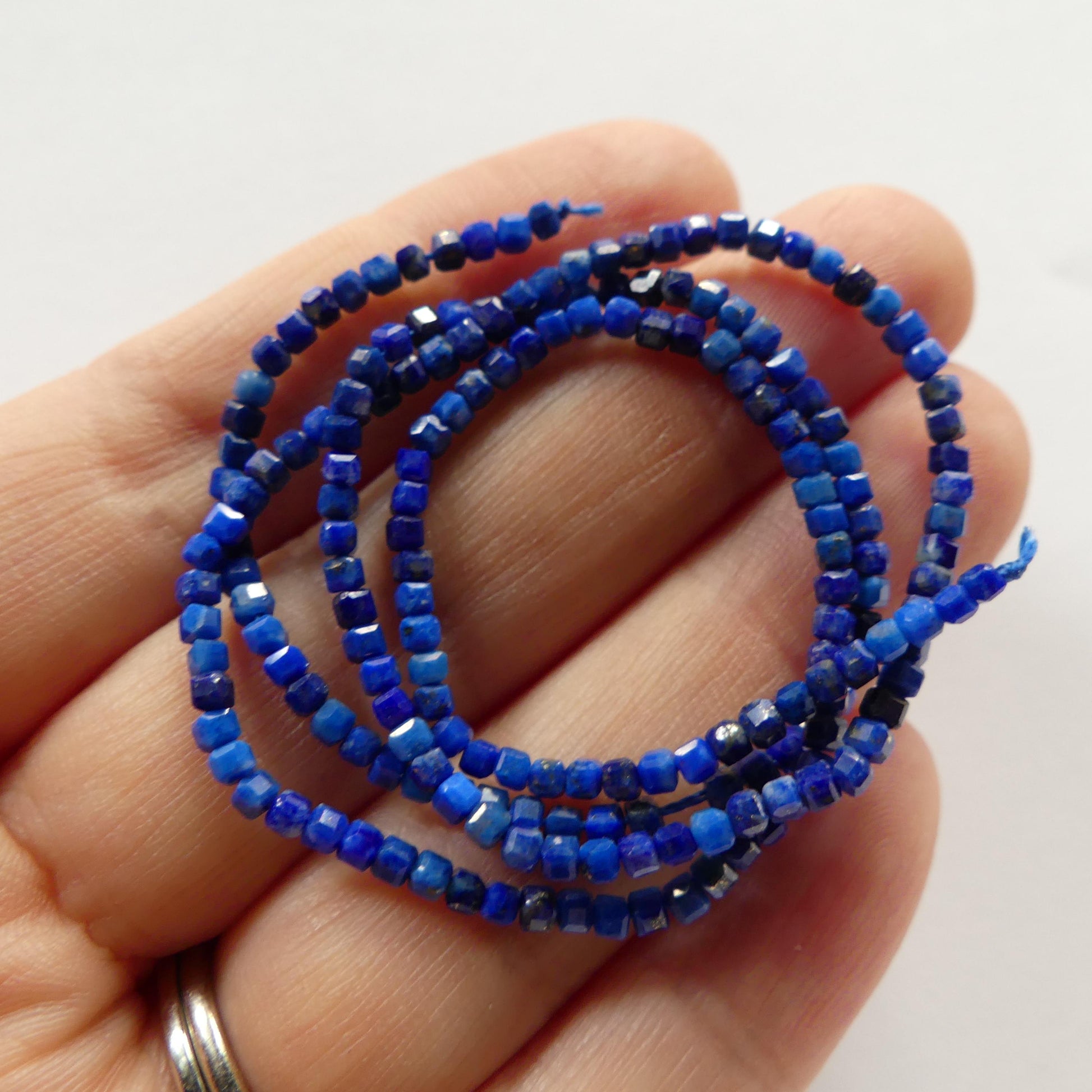2mm Lapis Lazuli Faceted Cube Beads 15" Blue Lapis Gemstone Beads for Jewelry Making Beading Craft Gift Beads DIY Jewelry Making