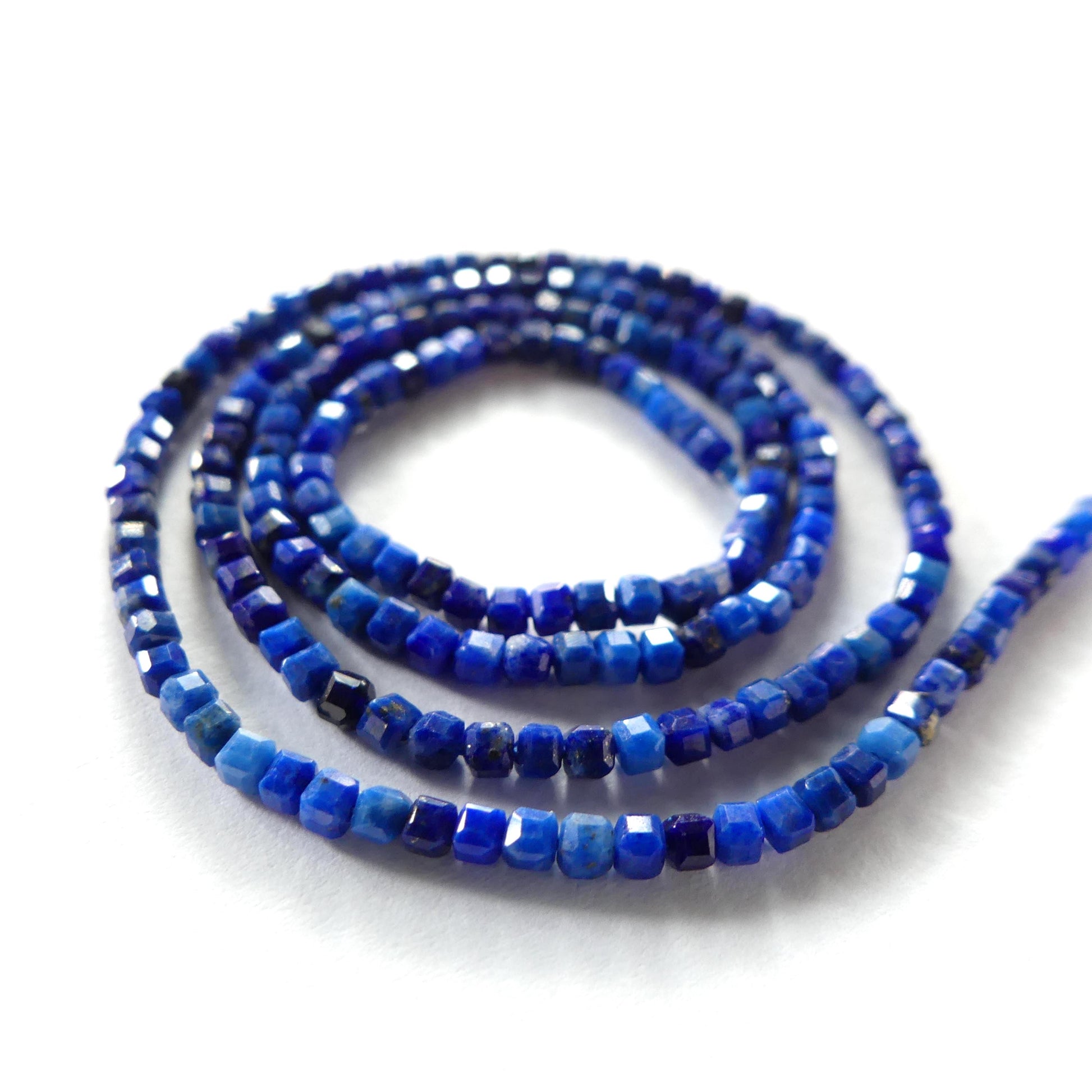 2mm Lapis Lazuli Faceted Cube Beads 15" Blue Lapis Gemstone Beads for Jewelry Making Beading Craft Gift Beads DIY Jewelry Making