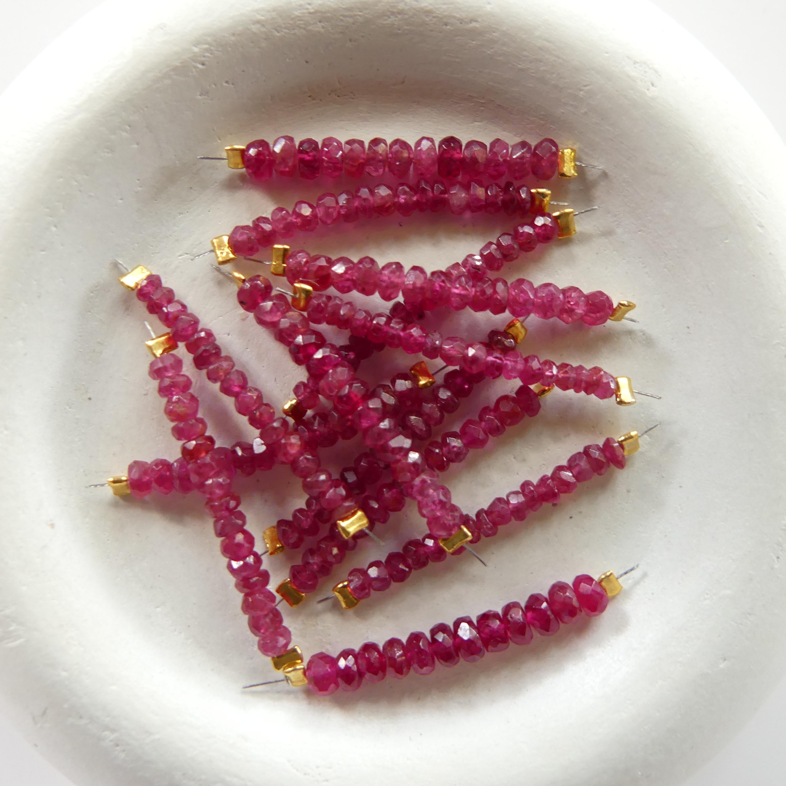 2.5mm 3mm AAA Red Spinel Faceted Beads Rondelle 1" Natural Gemstone Beads Crystal Genuine Gemstone Beads for Jewelry Making Beading