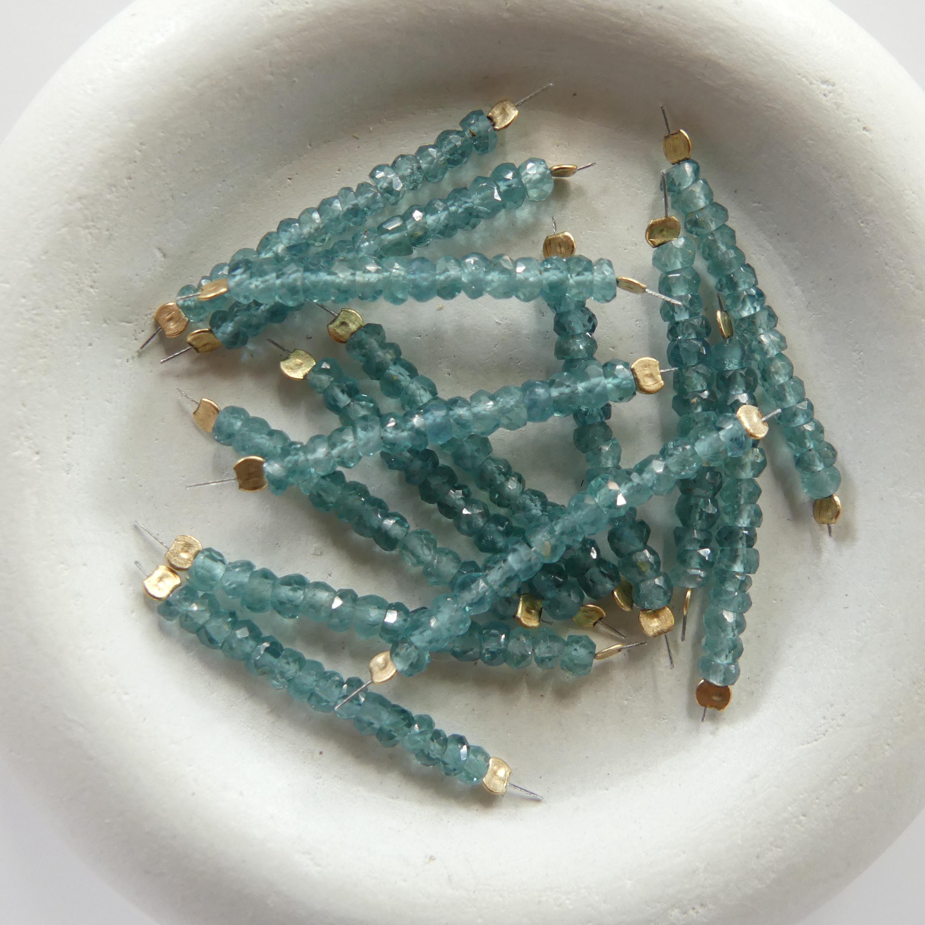RARE Fine Indicolite Beads Blue Tourmaline Faceted Rondelle 1" Gem Quality Natural Gemstone Beads for Jewelry Making Beading DIY Earrings
