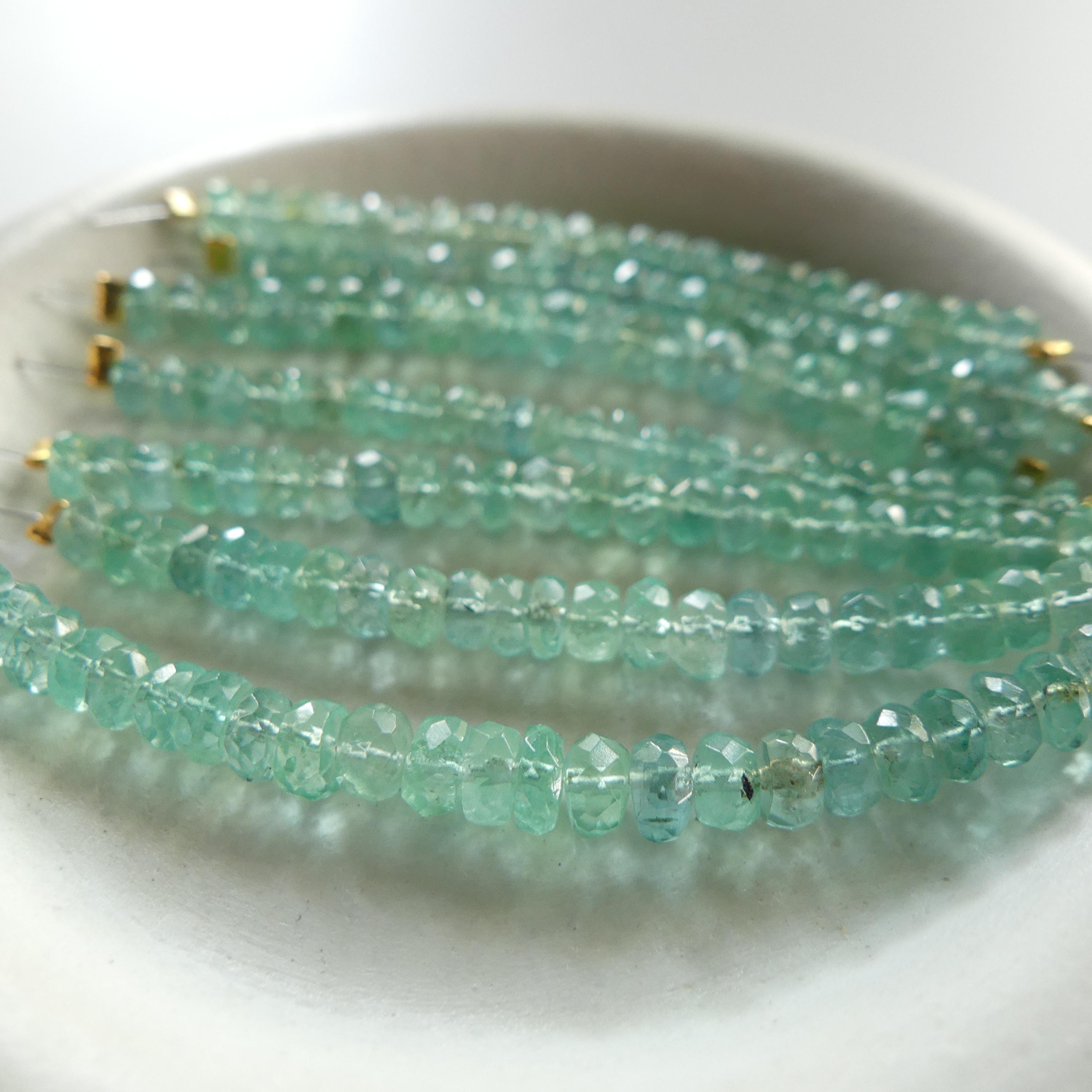 RARE Fine Paraiba Blue Tourmaline Bead Indicolite Faceted Rondelle 2" Gem Quality Natural Gemstone Beads Jewelry Making Beading DIY Earrings