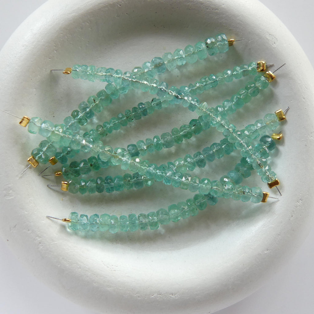 RARE Fine Paraiba Blue Tourmaline Bead Indicolite Faceted Rondelle 2" Gem Quality Natural Gemstone Beads Jewelry Making Beading DIY Earrings