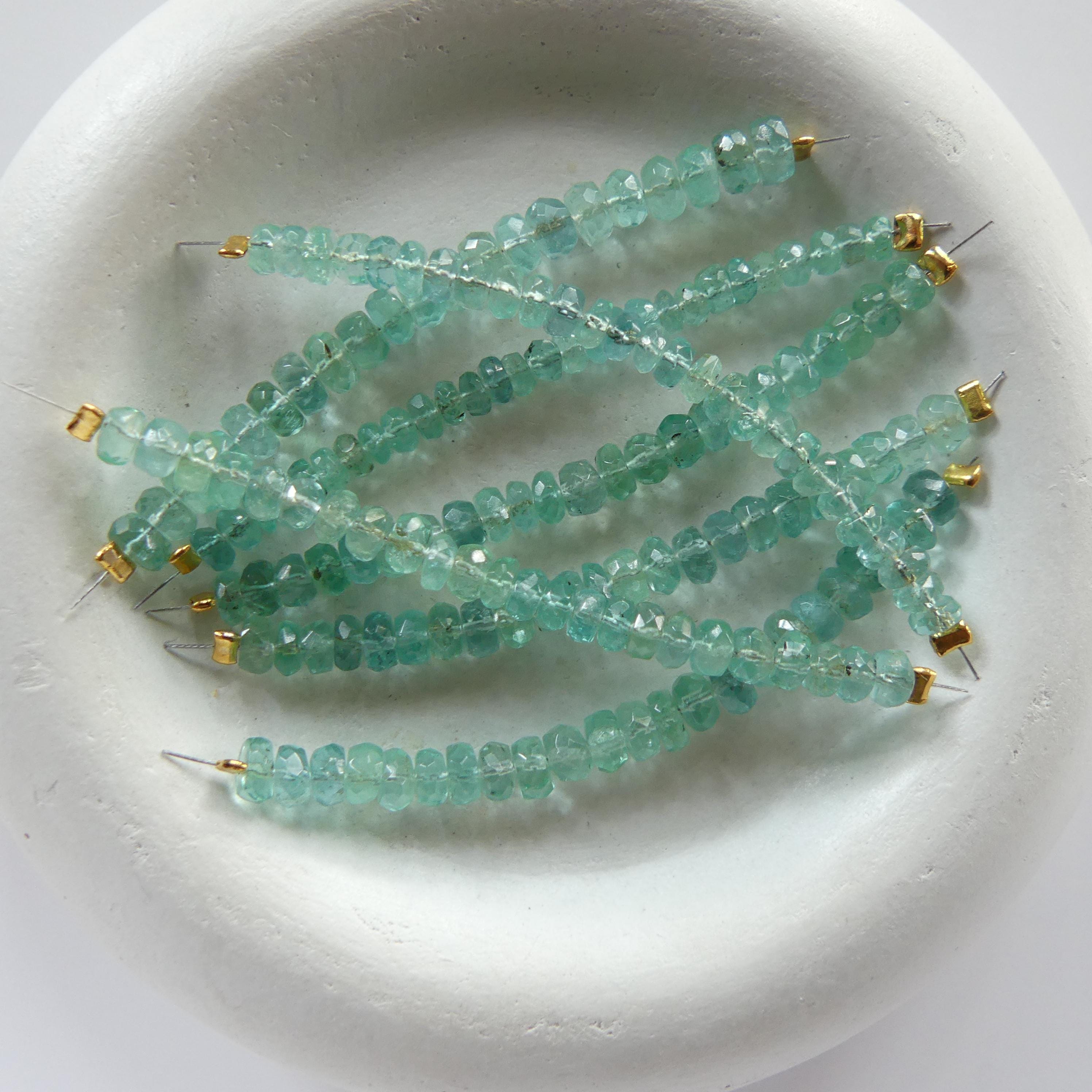 RARE Fine Paraiba Blue Tourmaline Bead Indicolite Faceted Rondelle 2" Gem Quality Natural Gemstone Beads Jewelry Making Beading DIY Earrings