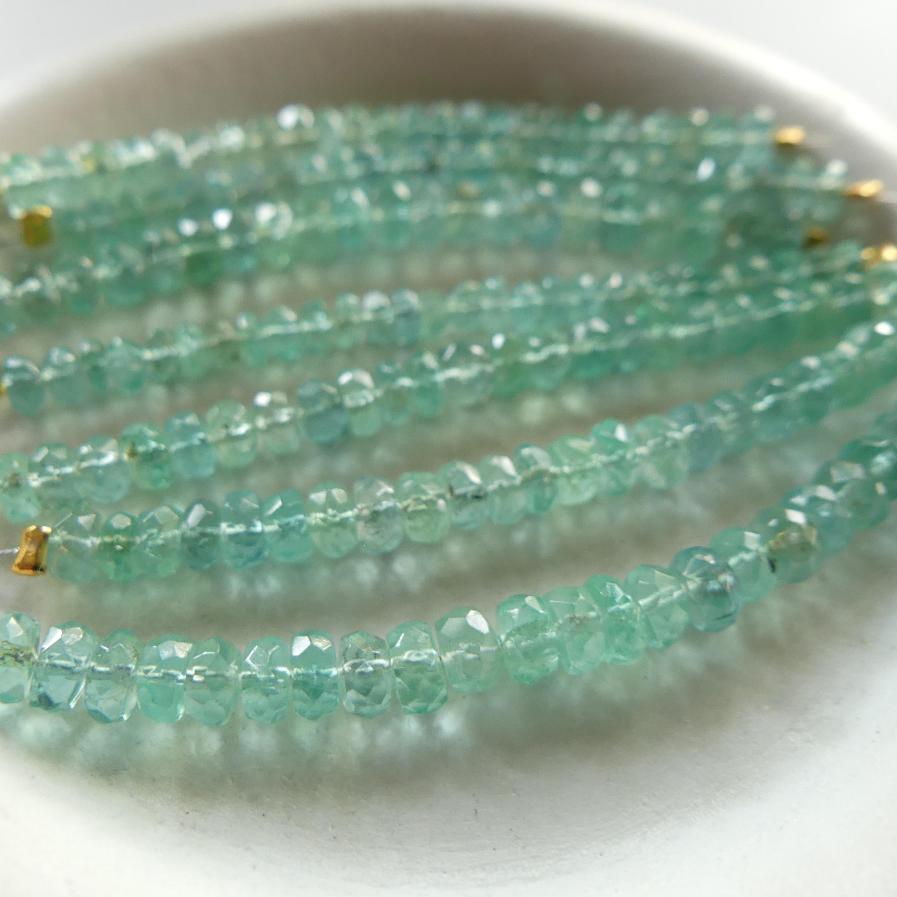 RARE Fine Paraiba Blue Tourmaline Bead Indicolite Faceted Rondelle 2" Gem Quality Natural Gemstone Beads Jewelry Making Beading DIY Earrings