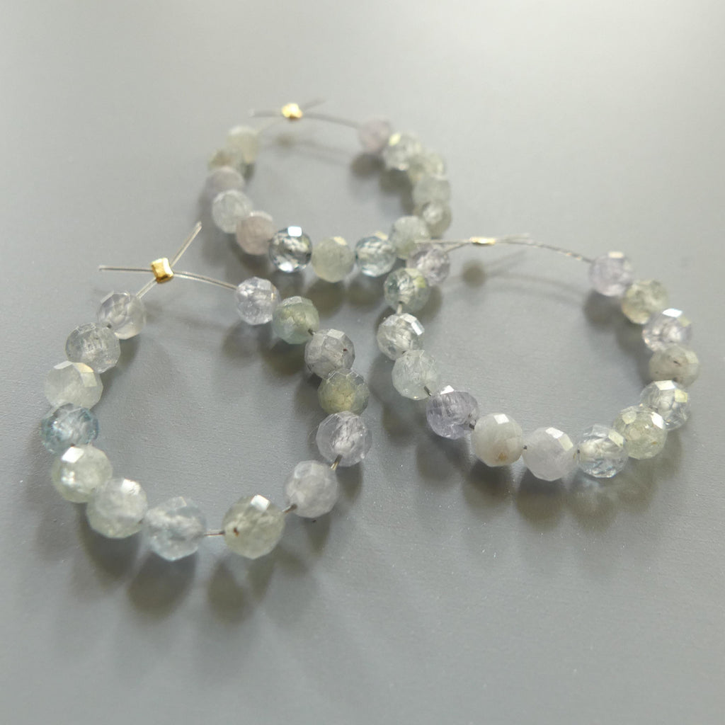 4mm AAA Montana Sapphire Beads Faceted Gray Sapphire Genuine Gemstone Beads Jewelry Making Beading Craft Gift Birthstone DIY Earrings