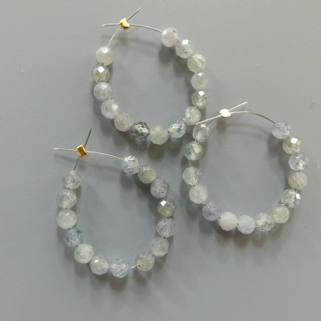 4mm AAA Montana Sapphire Beads Faceted Gray Sapphire Genuine Gemstone Beads Jewelry Making Beading Craft Gift Birthstone DIY Earrings