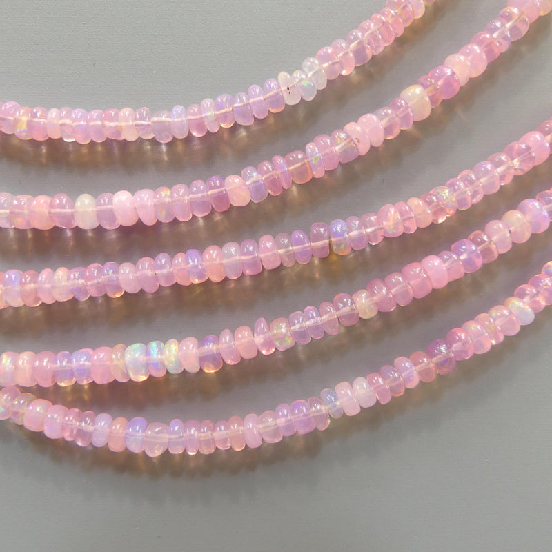 3.5mm 4mm Pink Ethiopian Opal Beads 3" AAA Pink Opal Beads Genuine Beads Natural Jewelry Making Beading Craft Gift Beads October Birthstone