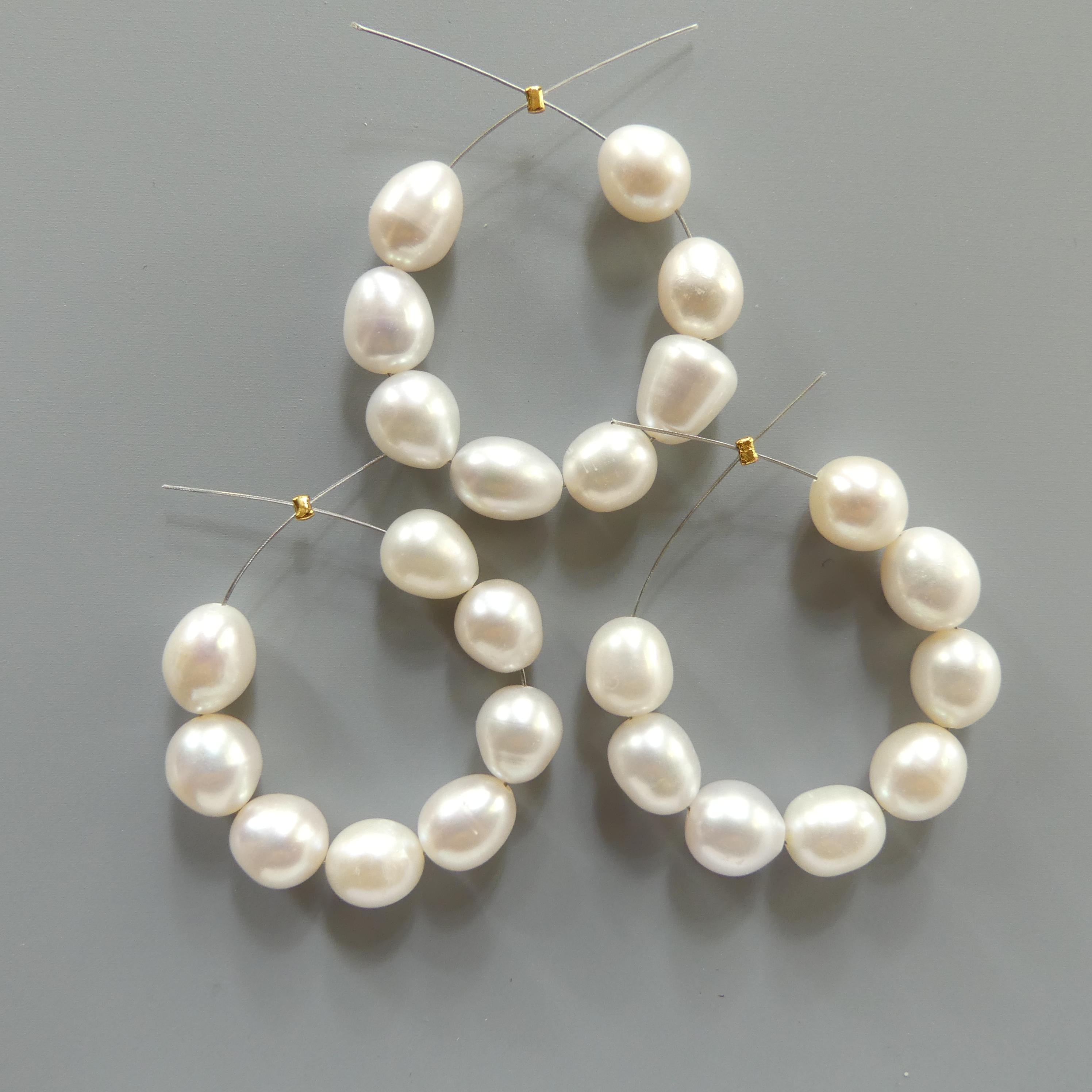 8mm 9mm AAA Freshwater Pearl Beads Oval Pearls White Baroque Beads Beading Crafter Gift June Birthstone DIY Earrings Jewelry