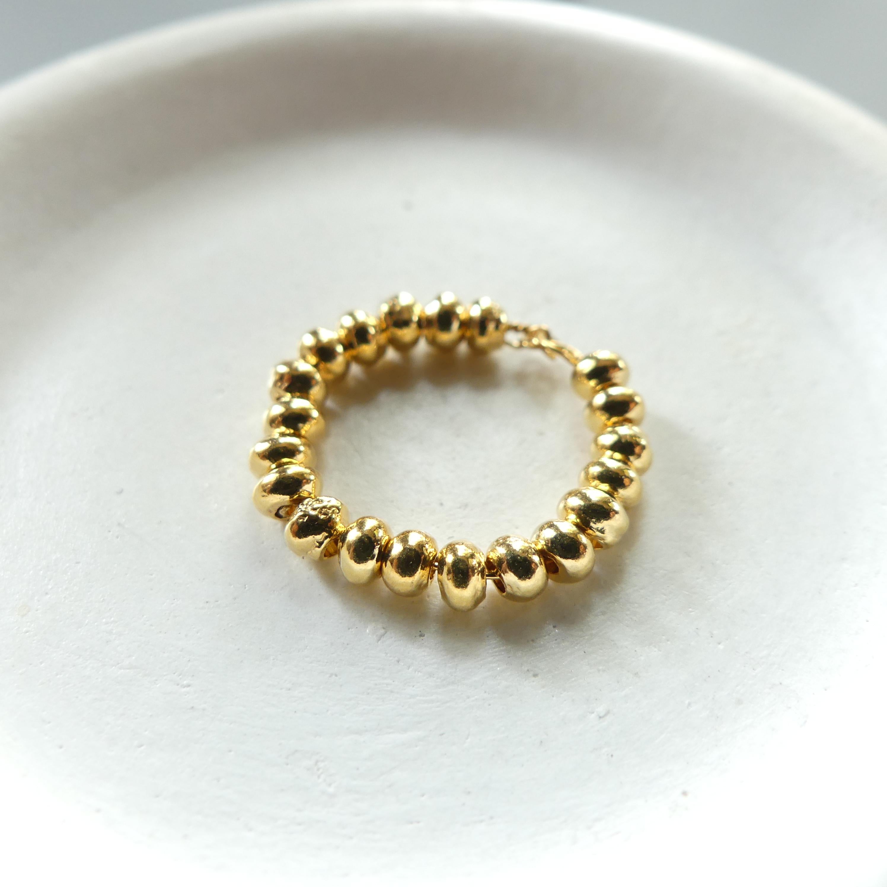Gold Vermeil Nugget Bead Donut Sterling Silver Jewelry Making DIY Necklace Bracelet