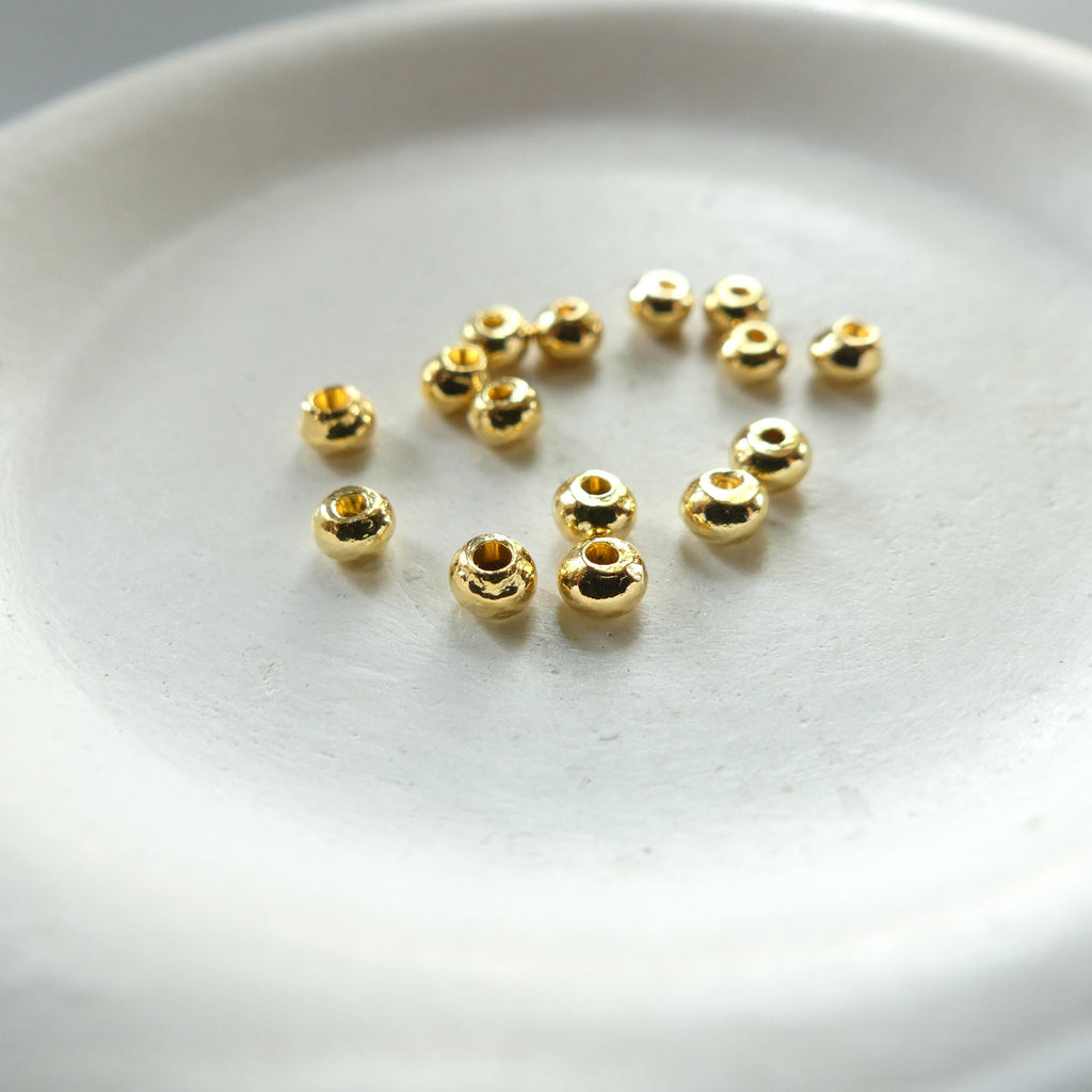 Gold Vermeil Nugget Bead Donut Sterling Silver Jewelry Making DIY Necklace Bracelet