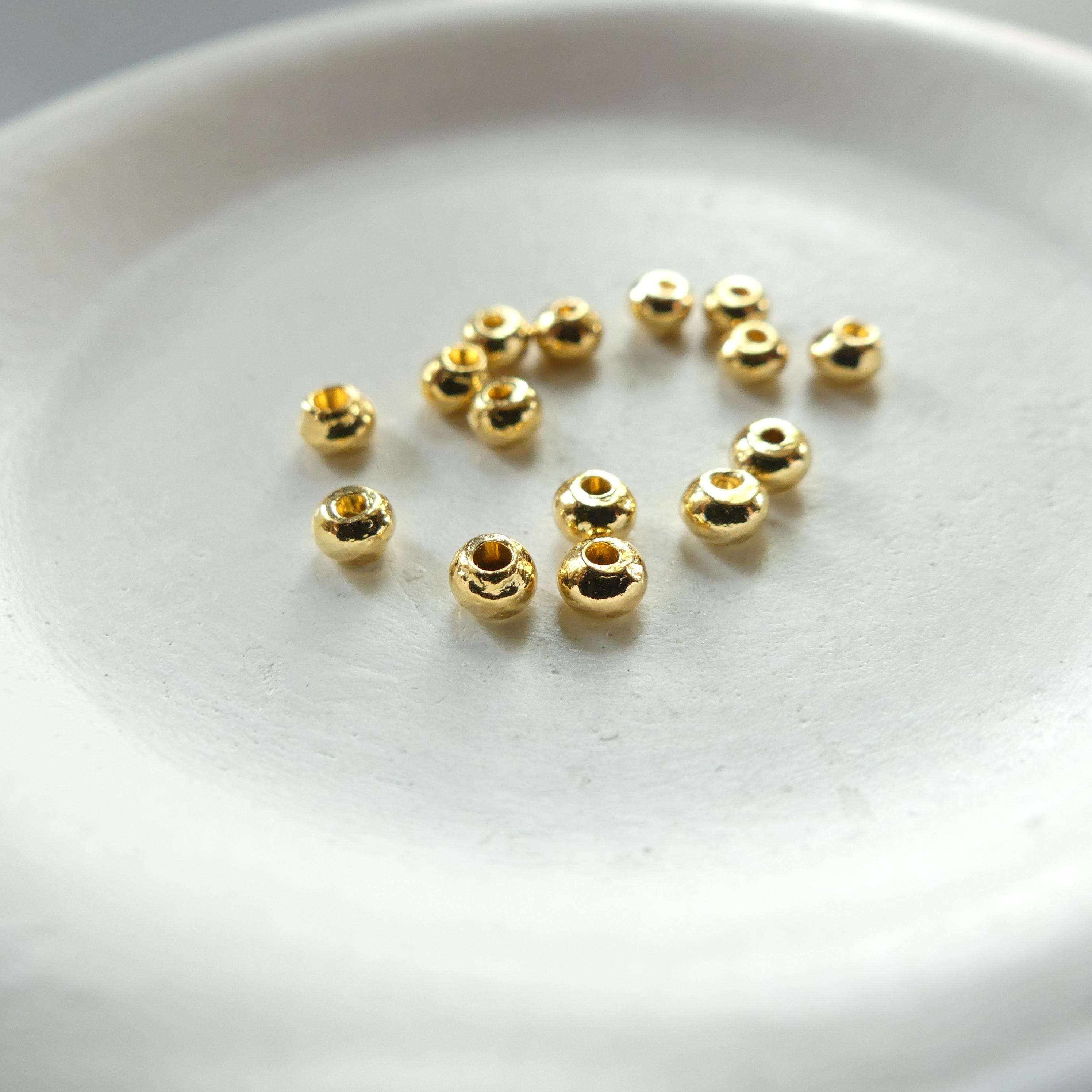 Gold Vermeil Nugget Bead Donut Sterling Silver Jewelry Making DIY Necklace Bracelet