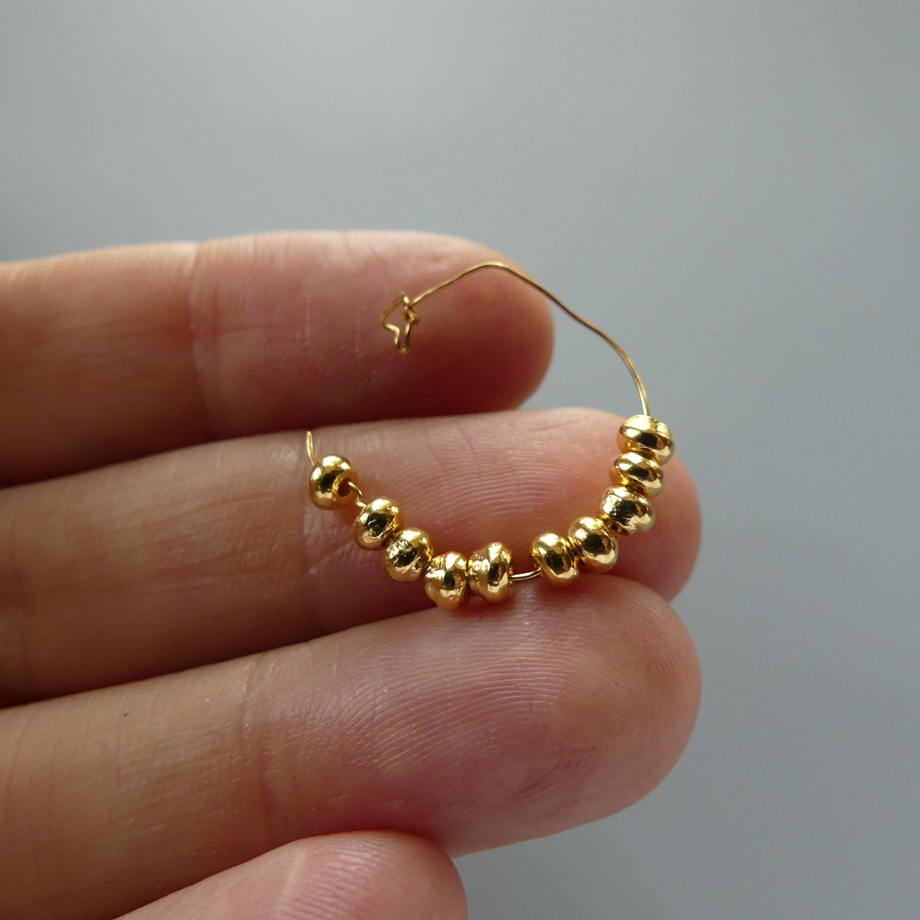 Gold Vermeil Nugget Bead Donut Sterling Silver Jewelry Making DIY Necklace Bracelet