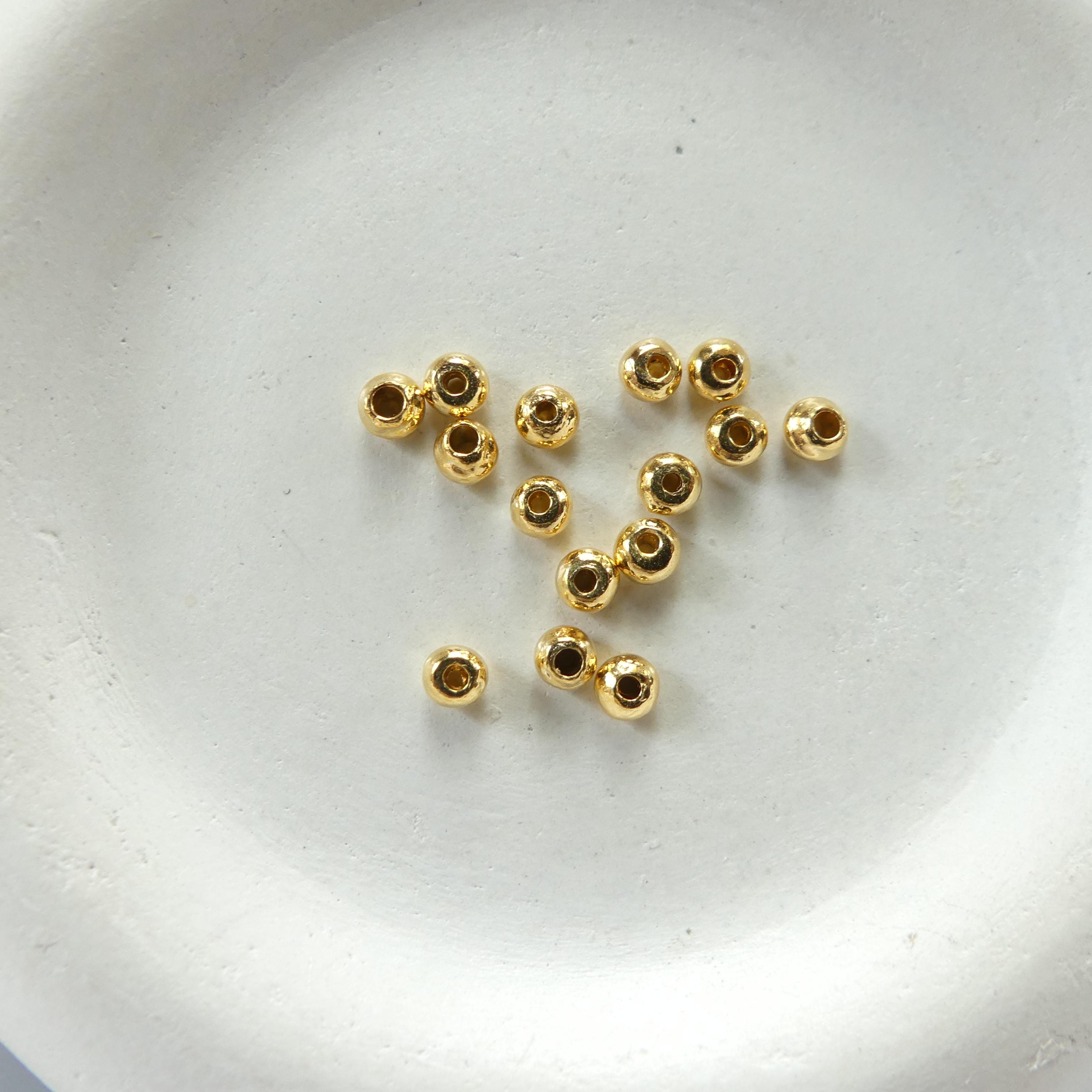 Gold Vermeil Nugget Bead Donut Sterling Silver Jewelry Making DIY Necklace Bracelet