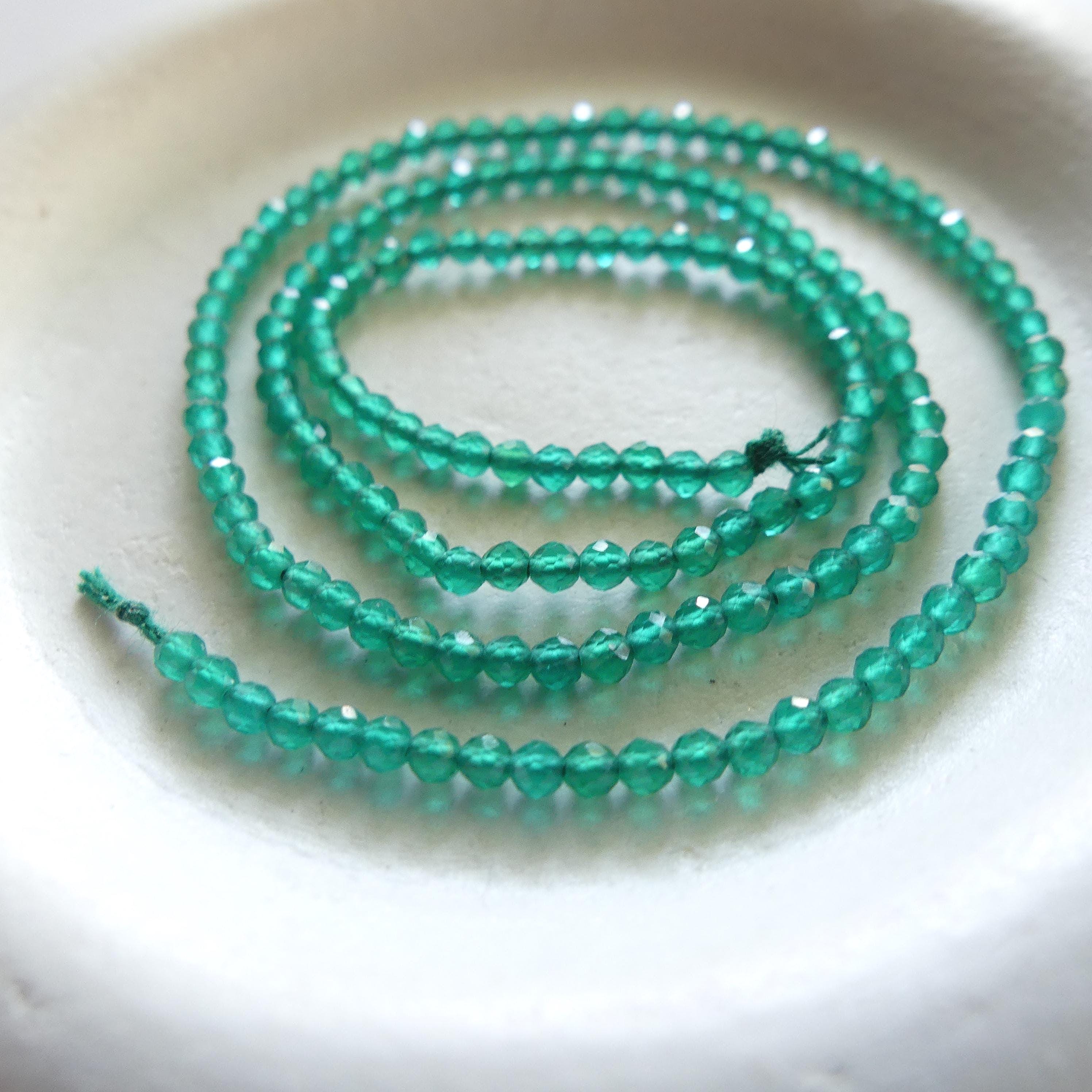 2mm Natural Green Onyx Beads Micro Faceted Beads 13" Natural Onyx Gemstone Beads Beading Crafter Gift DIY jewelry