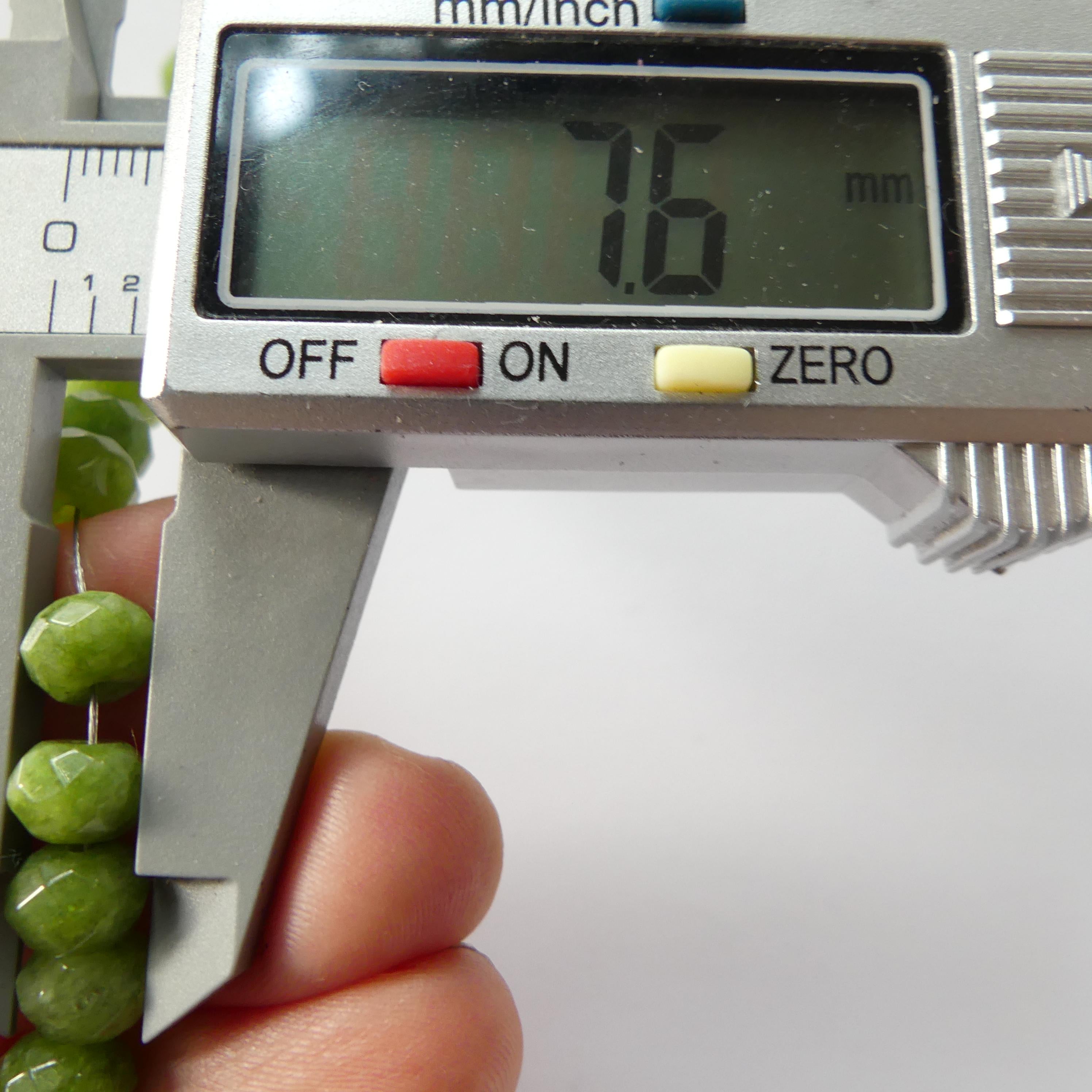 7mm 8mm Vesuvianite Beads Rondelle Beads 6.25" Green Gemstone Beads for Silk Knotting Jewelry Making DIY Necklace