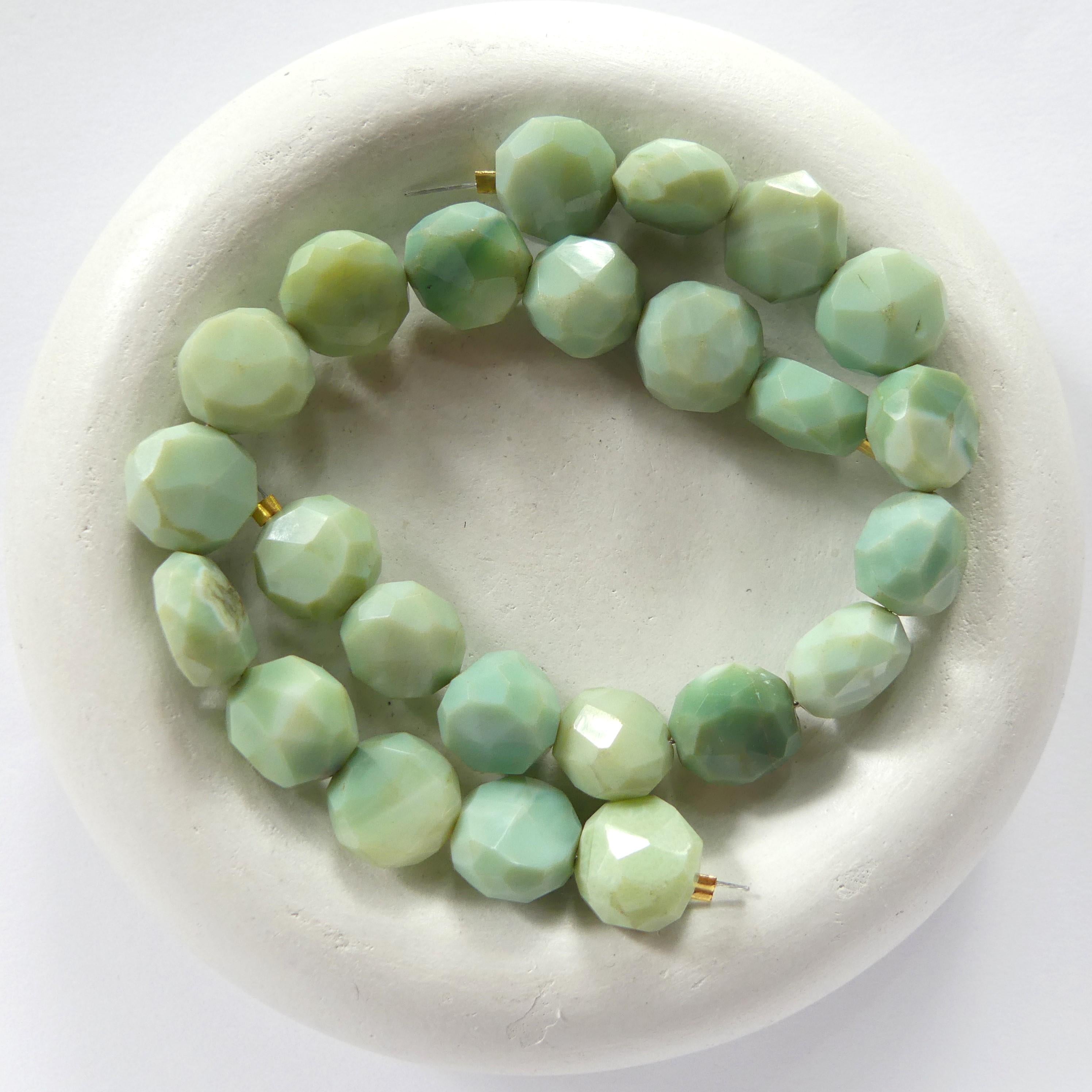 9mm Peruvian Green Opal Beads Coin 12pcs Opal Genuine Gemstone Beads Natural Opal for Jewelry Making Beading Craft Gift Beads