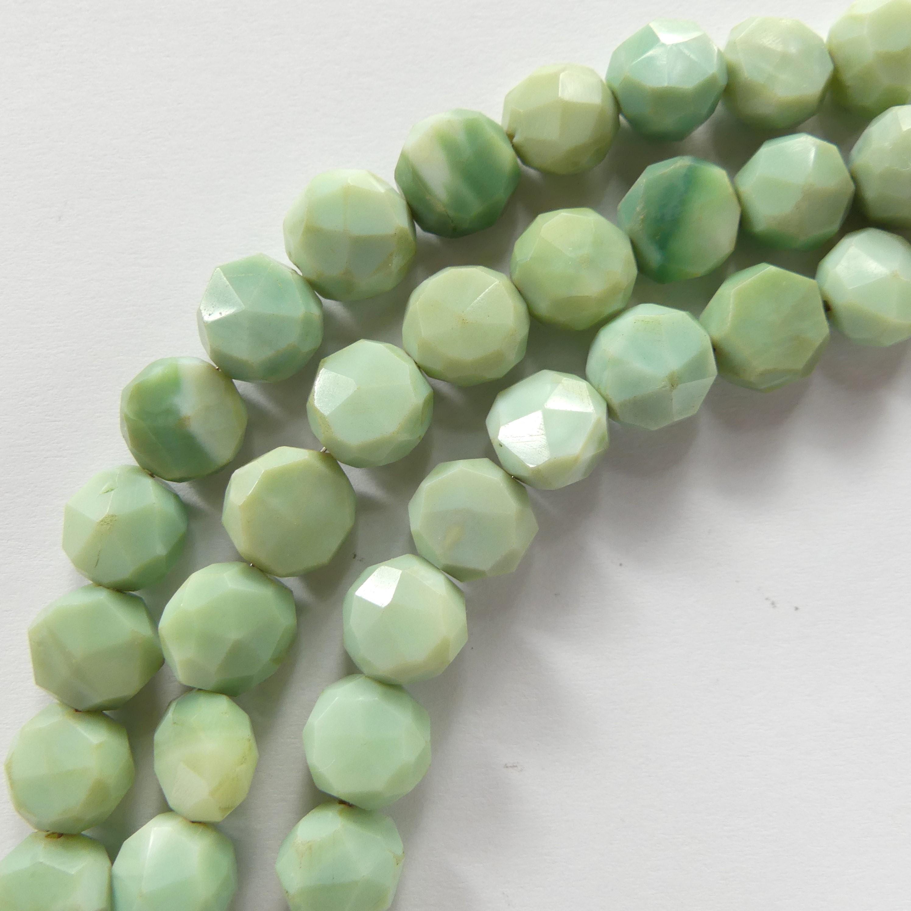 9mm Peruvian Green Opal Beads Coin 12pcs Opal Genuine Gemstone Beads Natural Opal for Jewelry Making Beading Craft Gift Beads
