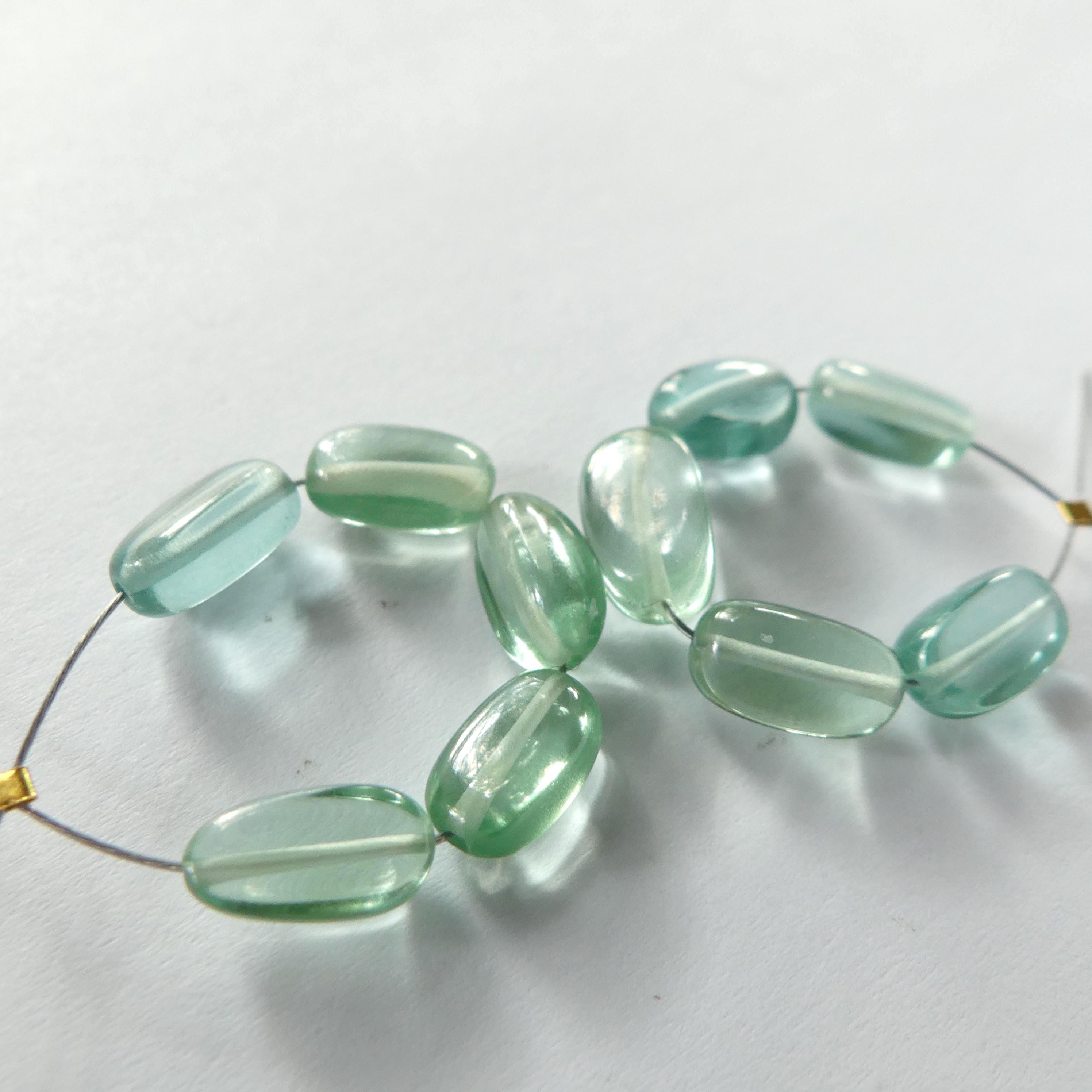 6mm Green Sapphire Oval Beads Smooth 5 Pcs Sapphire Genuine Gemstone Beads Jewelry Making Beading Craft Gift September Birthstone