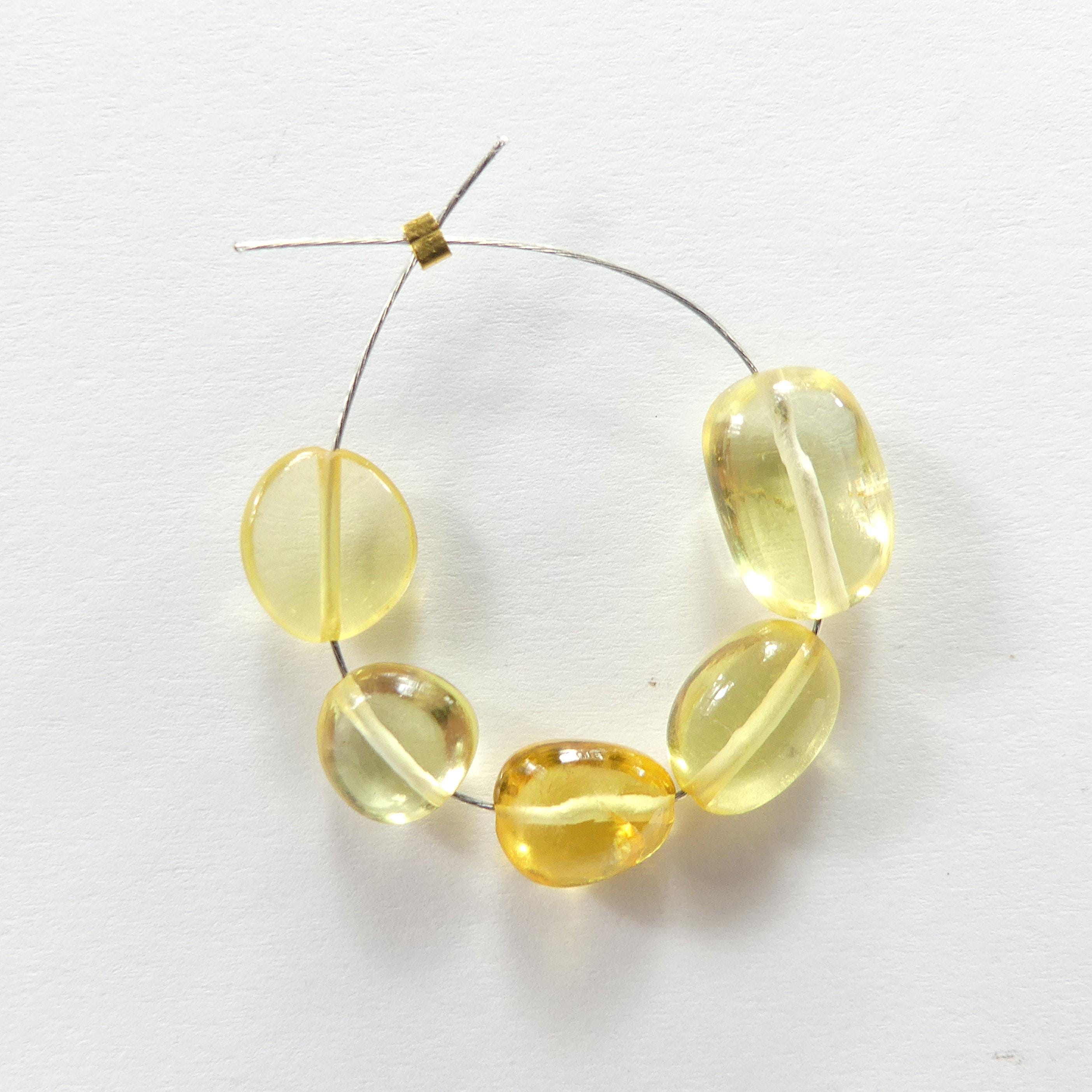 Yellow Sapphire Oval Beads Smooth 4 Pcs Sapphire Genuine Gemstone Beads Jewelry Making Beading Craft Gift September Birthstone