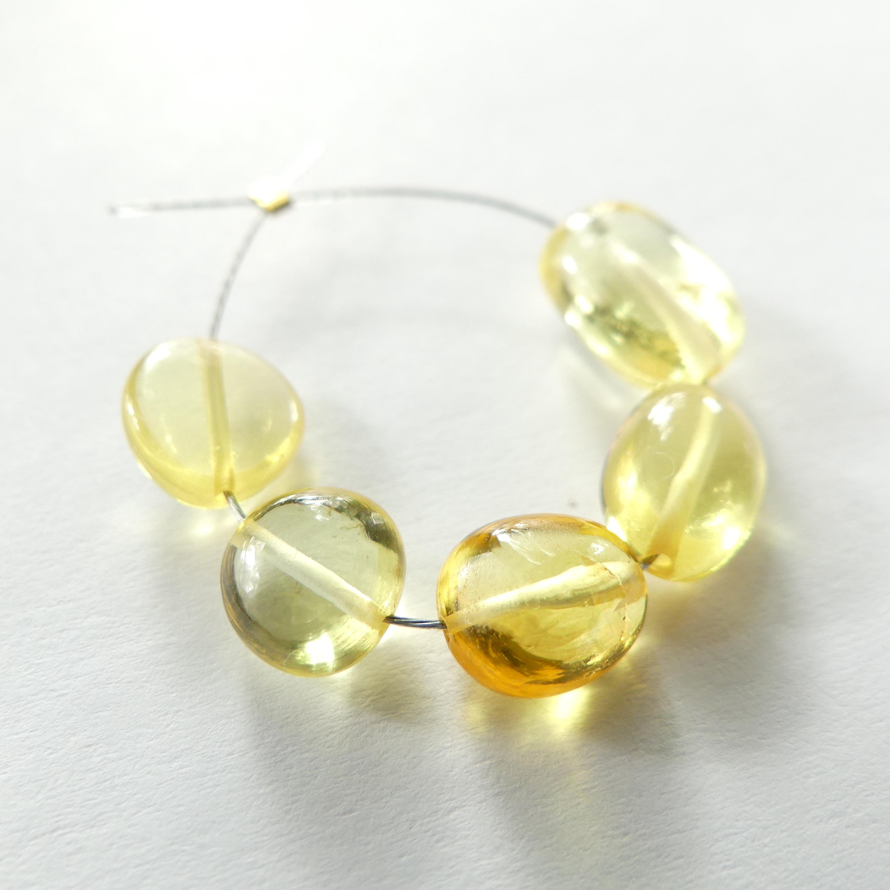 Yellow Sapphire Oval Beads Smooth 4 Pcs Sapphire Genuine Gemstone Beads Jewelry Making Beading Craft Gift September Birthstone
