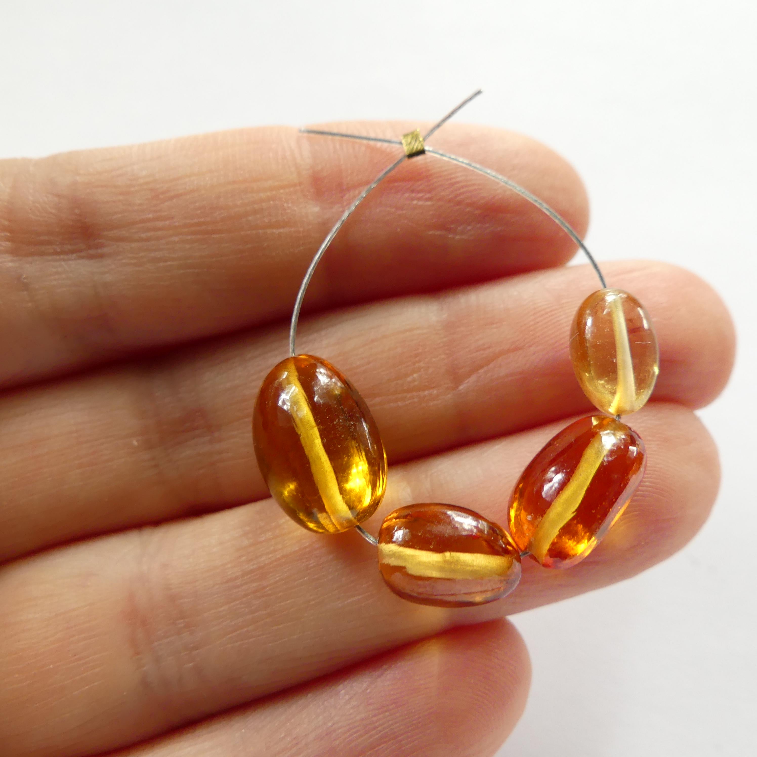 Orange Padparadscha Sapphire Oval Beads Smooth 4 Pcs Sapphire Genuine Gemstone Beads Jewelry Making Beading Craft Gift September Birthstone