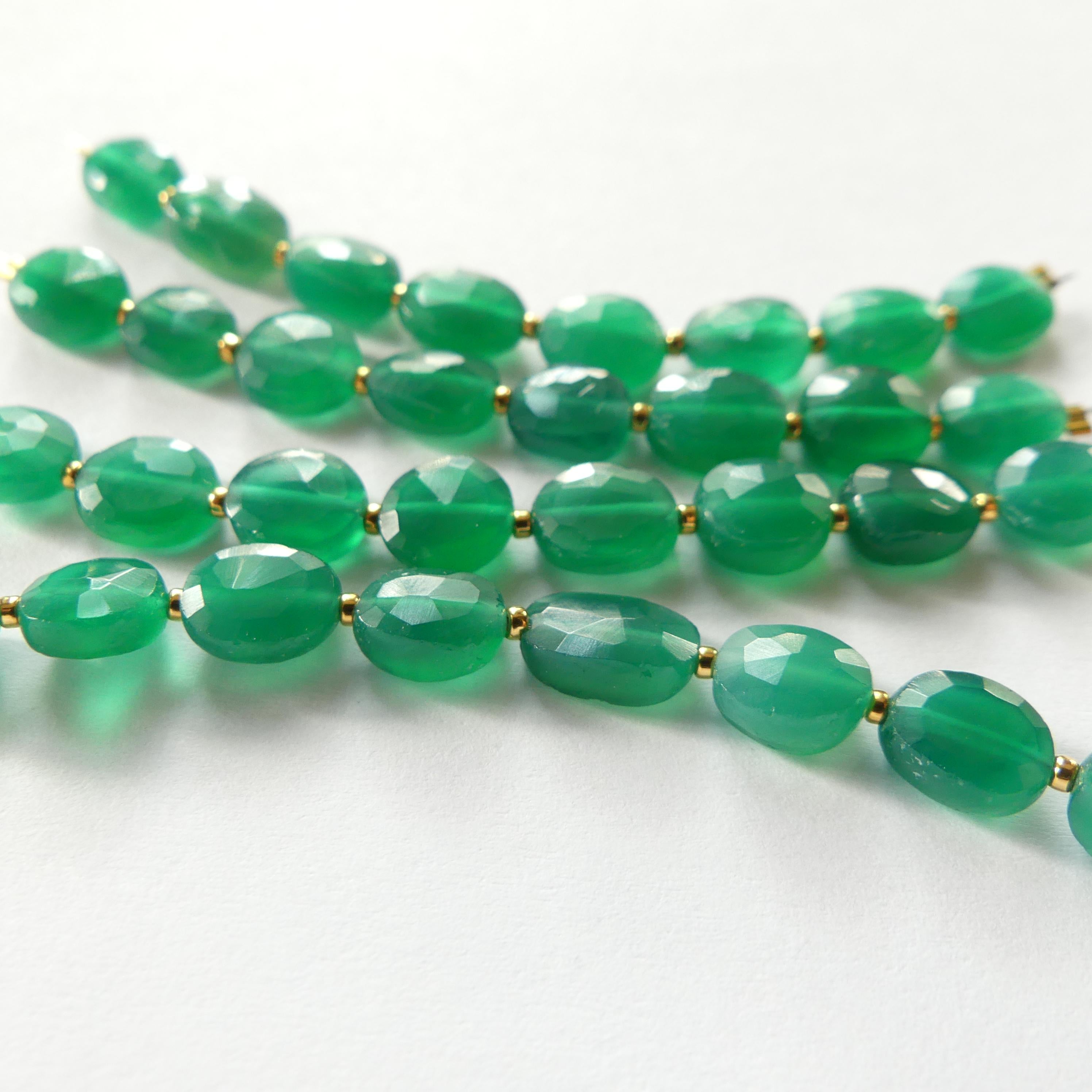 6mm Green Onyx Oval Beads Faceted 6 Pcs Genuine Gemstone Beads Jewelry Making Beading Craft Gift DIY Earrings supplies May Birthstone