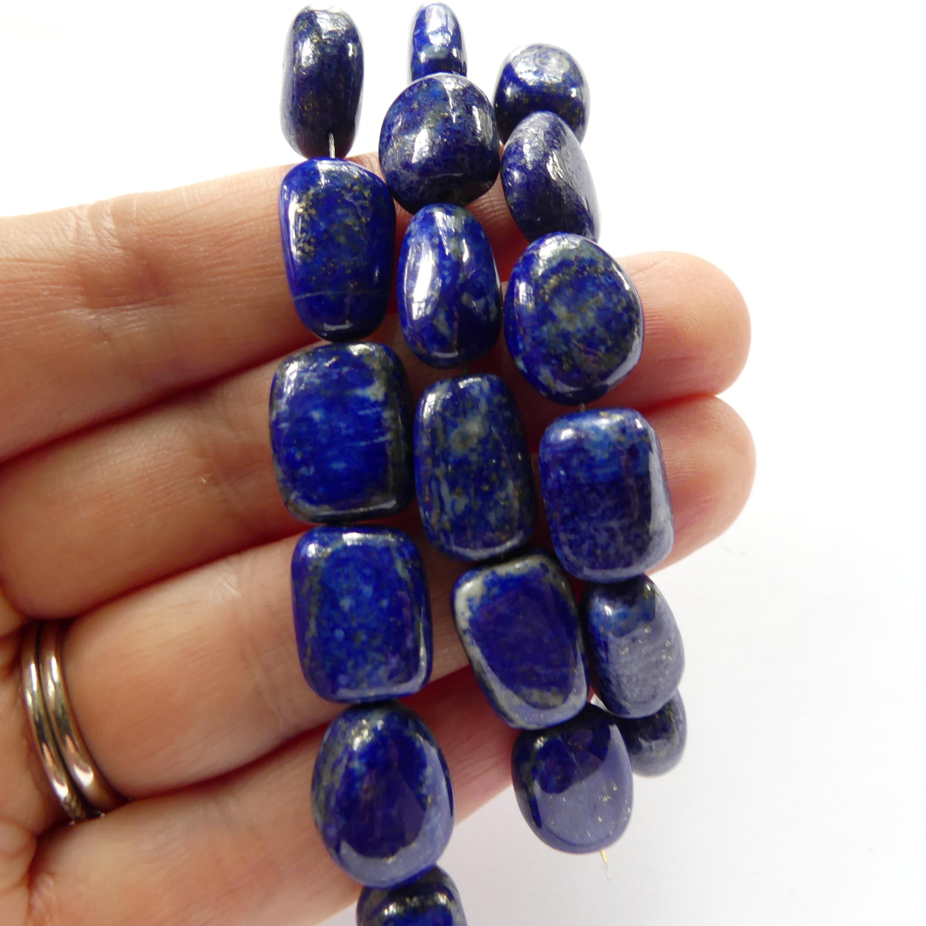AAA Lapis lazuli Nugget Beads Chunks Lapis Pebble 6 Pieces Freeform Chunks Rough Gemstone Beads Jewelry Making Beading Craft Gift Beads