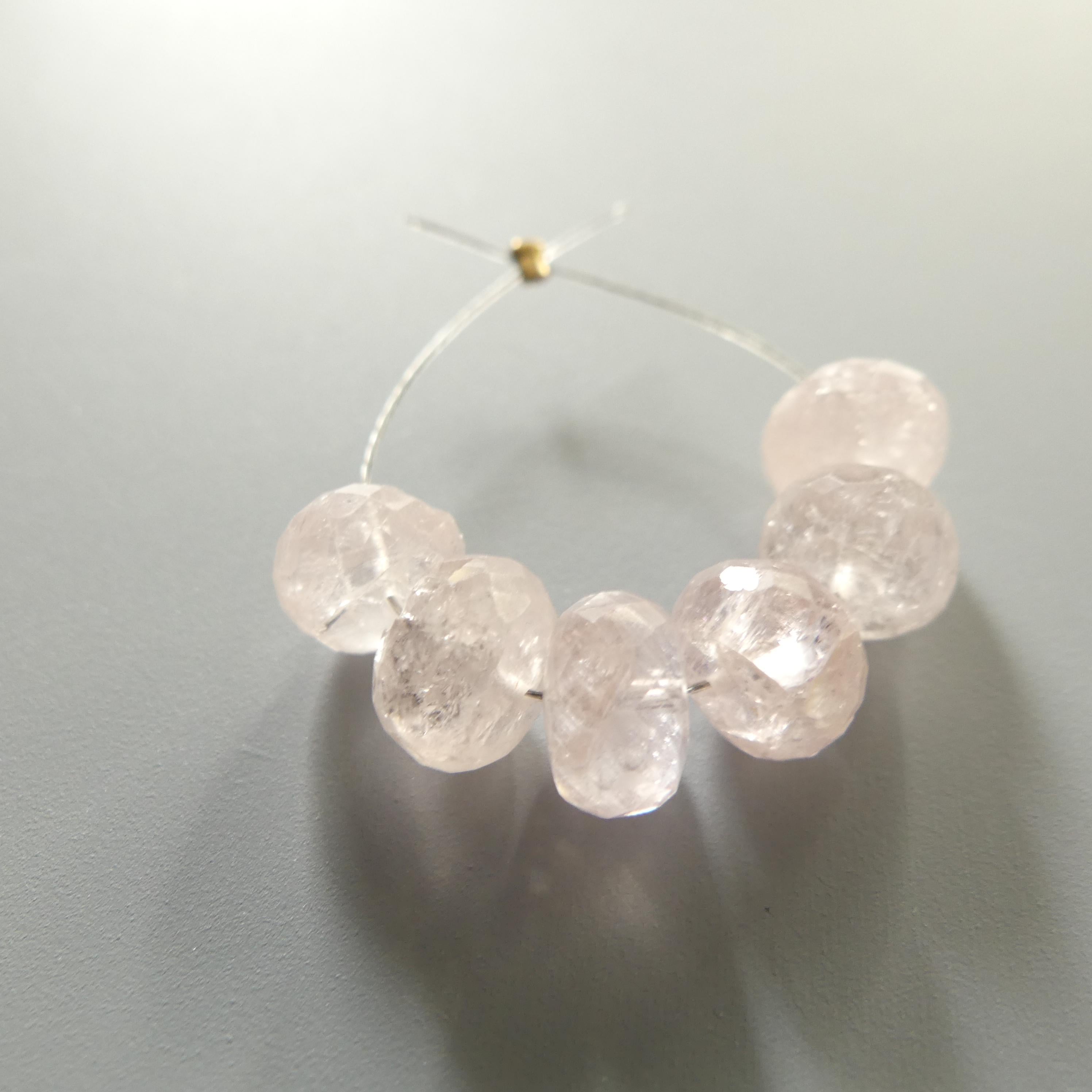 8mm AAA Morganite Faceted Rondelle Beads Morganite Natural Pale Pink Gemstone Briolette Crafter Gift DIY Jewelry Earrings