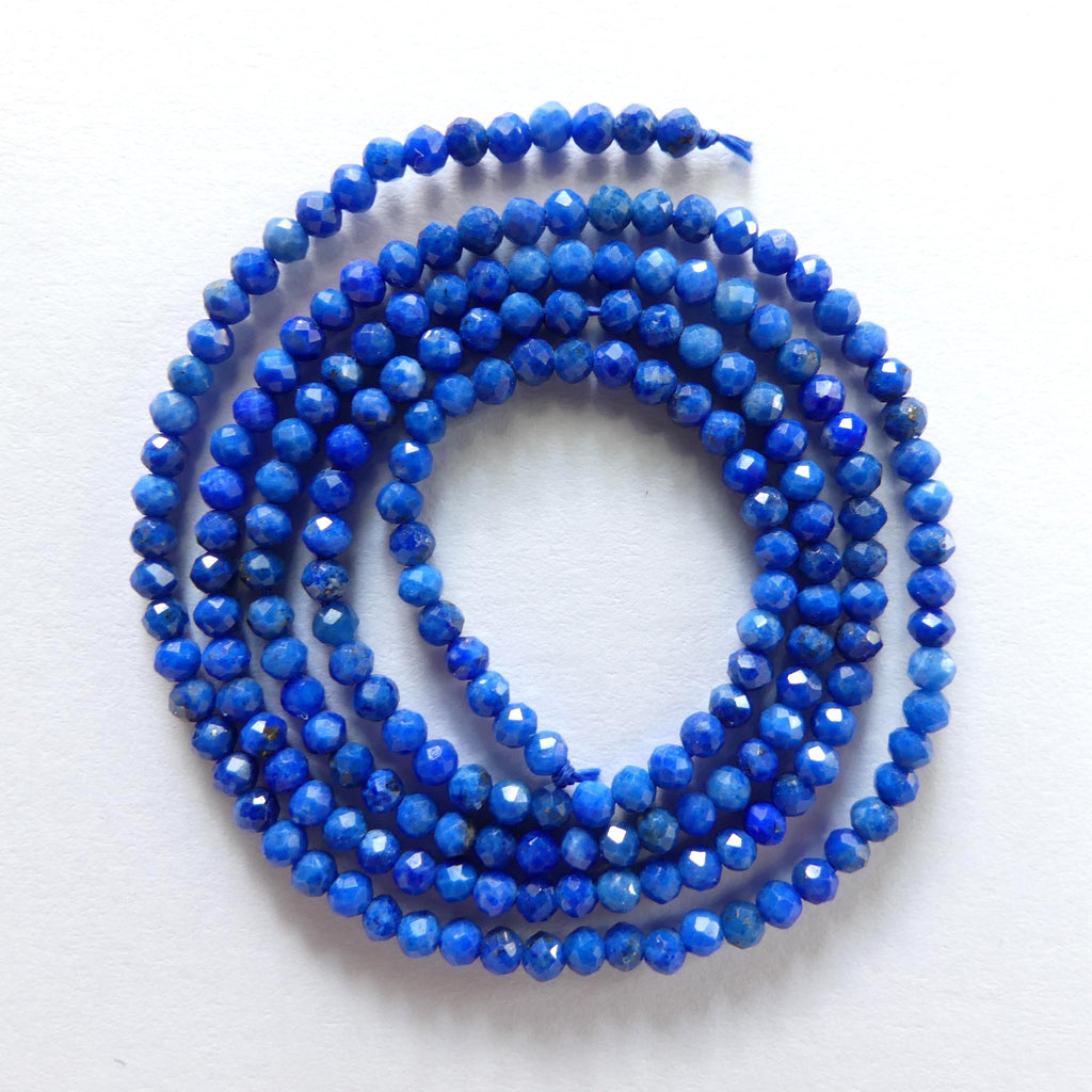 2mm AAA Lapis Lazuli Faceted Beads 15" Selected Light Blue Lapis Gemstone Beads for Jewelry Making Beading Craft Gift Beads
