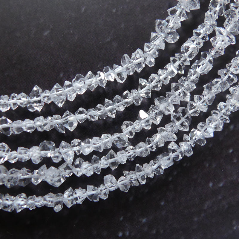 5mm AAA Herkimer Diamond Beads 15" Clear Quartz Genuine Gemstone Beads for Jewelry Making Beading Craft Gift April Birthstone