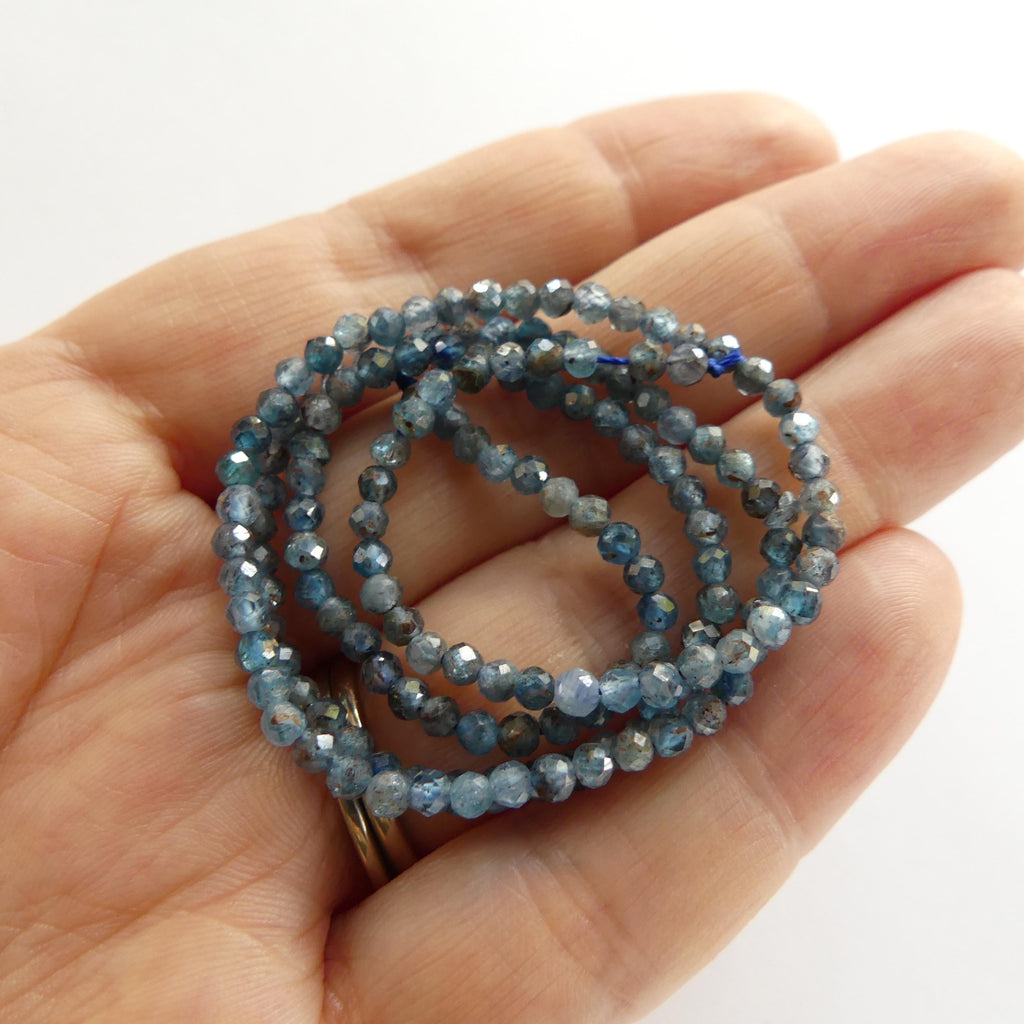 2mm 3mm Teal Kyanite Beads Faceted 15" Rare Blue Kyanite Gemstone Beads Beading Crafter Gift DIY Jewelry Earrings Necklace