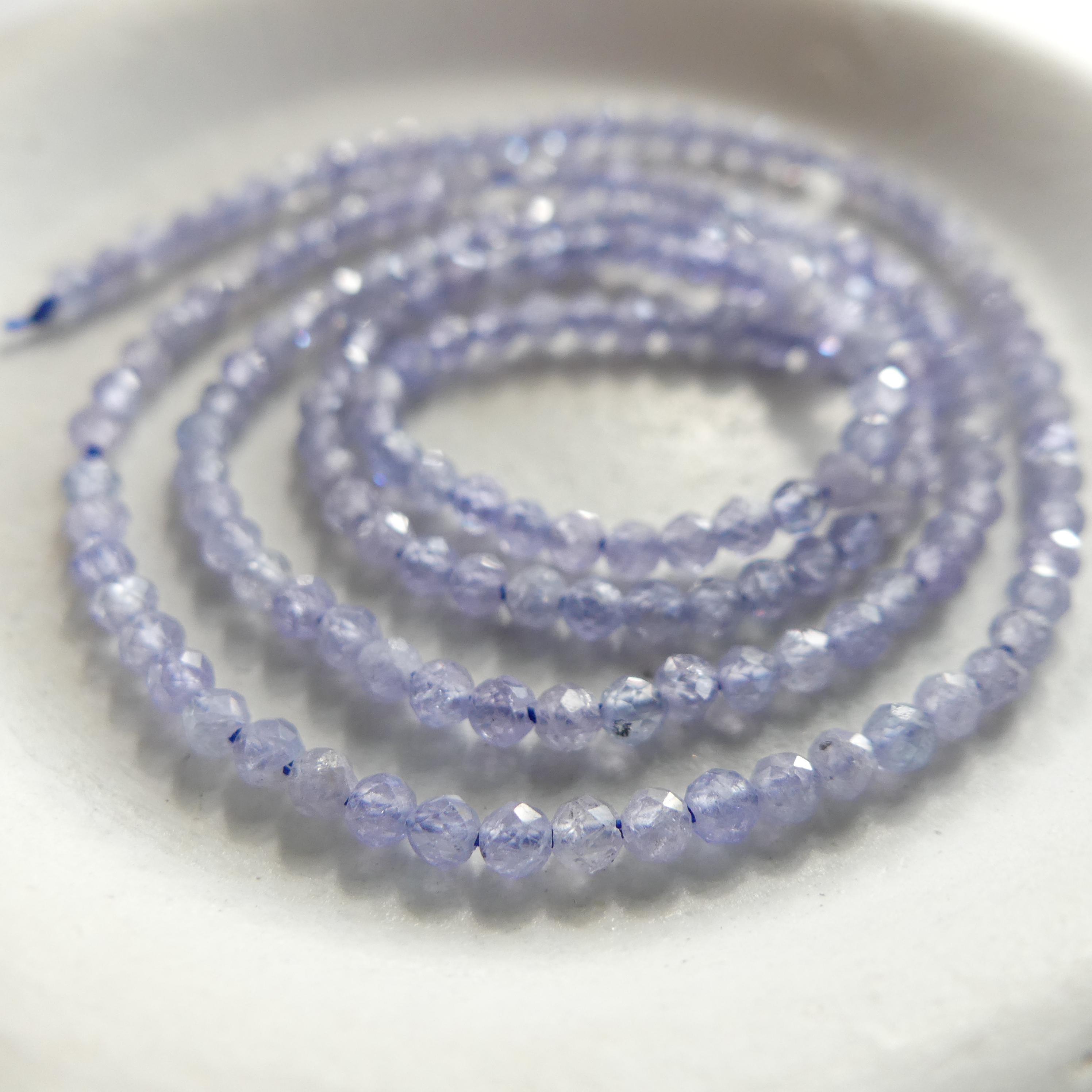 2mm AAA Tanzanite Beads Micro Faceted Beads 15" Natural Tanzanite Gemstone Beads Beading Crafter Gift December Birthstone