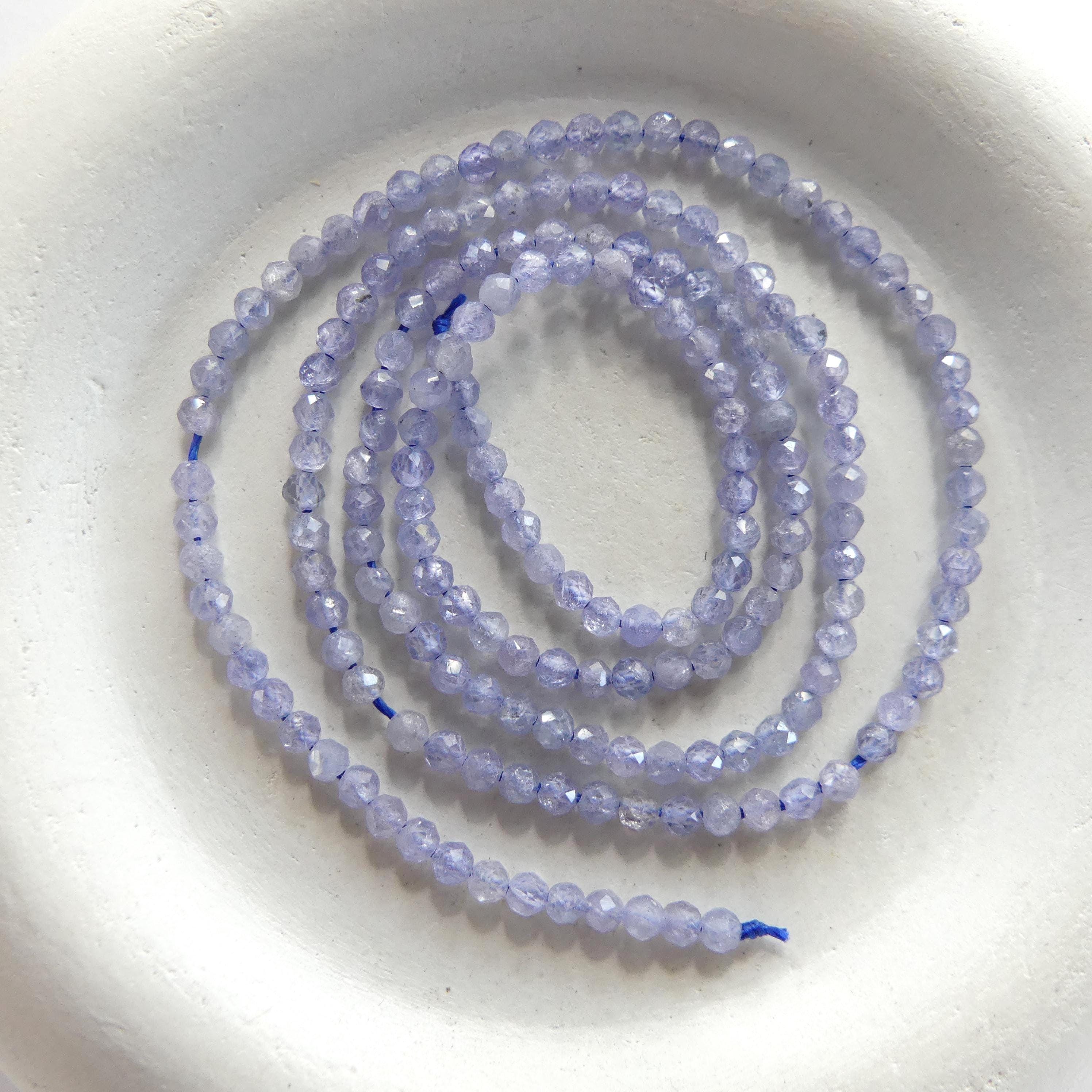 2mm AAA Tanzanite Beads Micro Faceted Beads 15" Natural Tanzanite Gemstone Beads Beading Crafter Gift December Birthstone