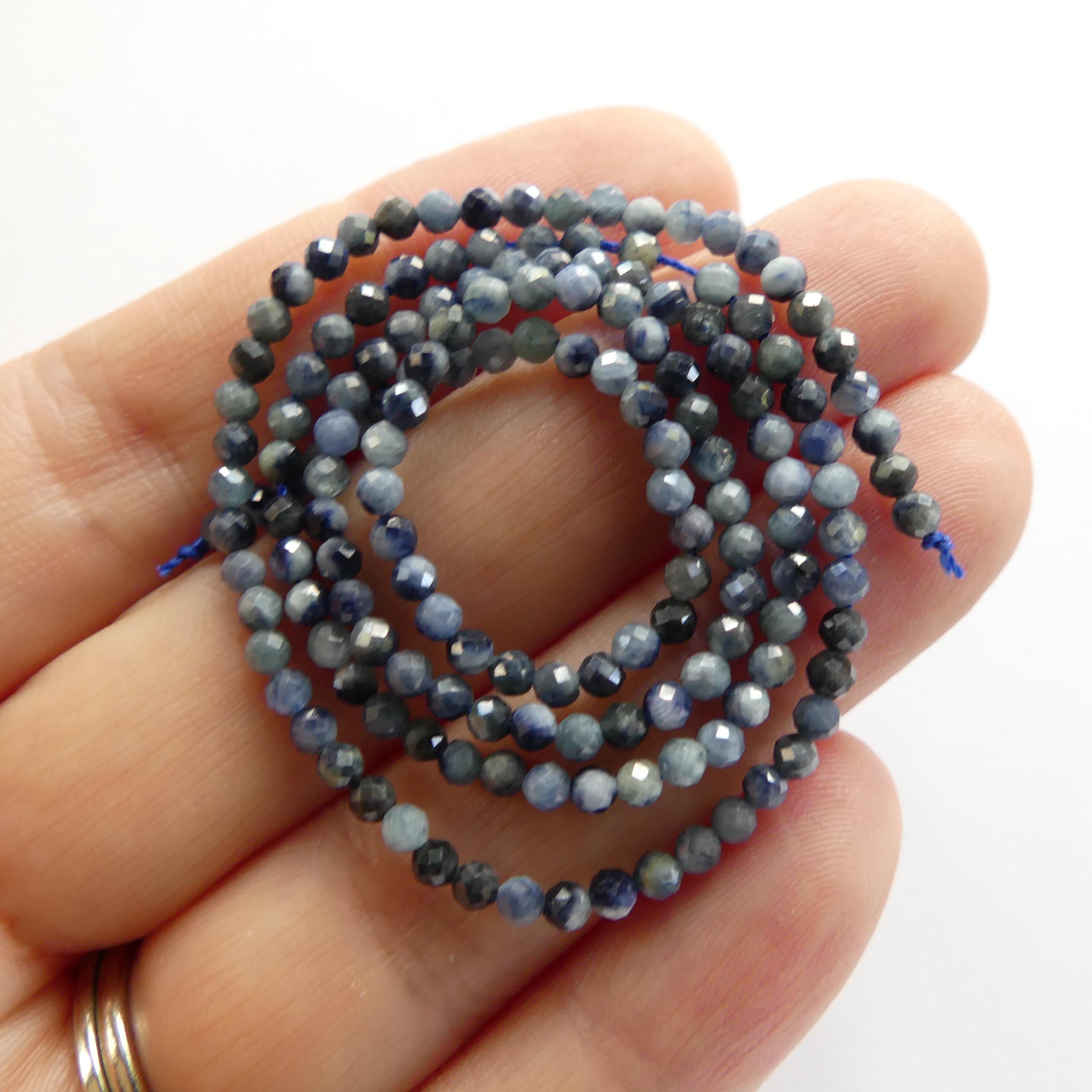 2.5mm AAA Sapphire Beads Faceted 15" Genuine Light Blue Sapphire Gemstone Beads Jewelry Making Beading Craft Gift September Birthstone