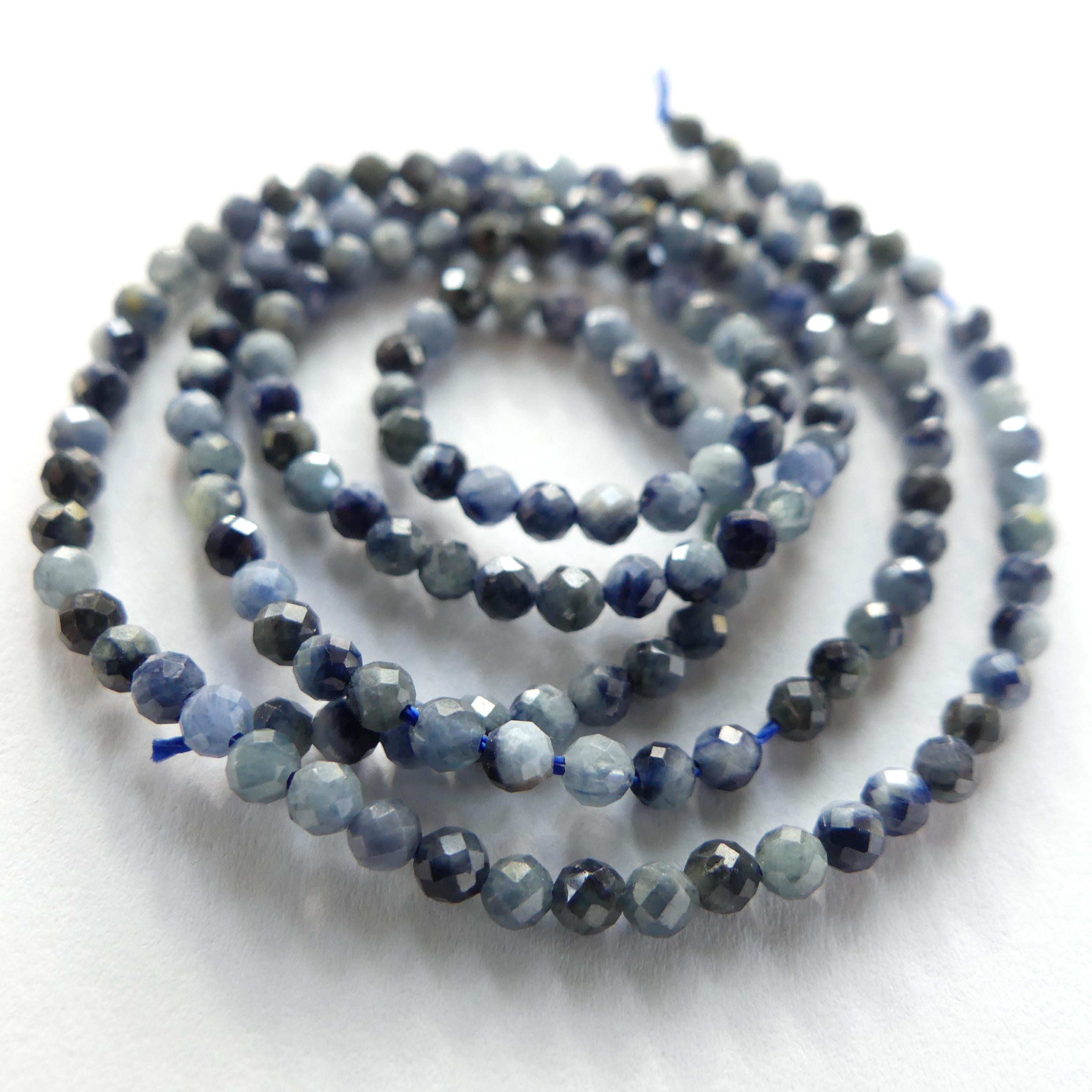 2.5mm AAA Sapphire Beads Faceted 15" Genuine Light Blue Sapphire Gemstone Beads Jewelry Making Beading Craft Gift September Birthstone