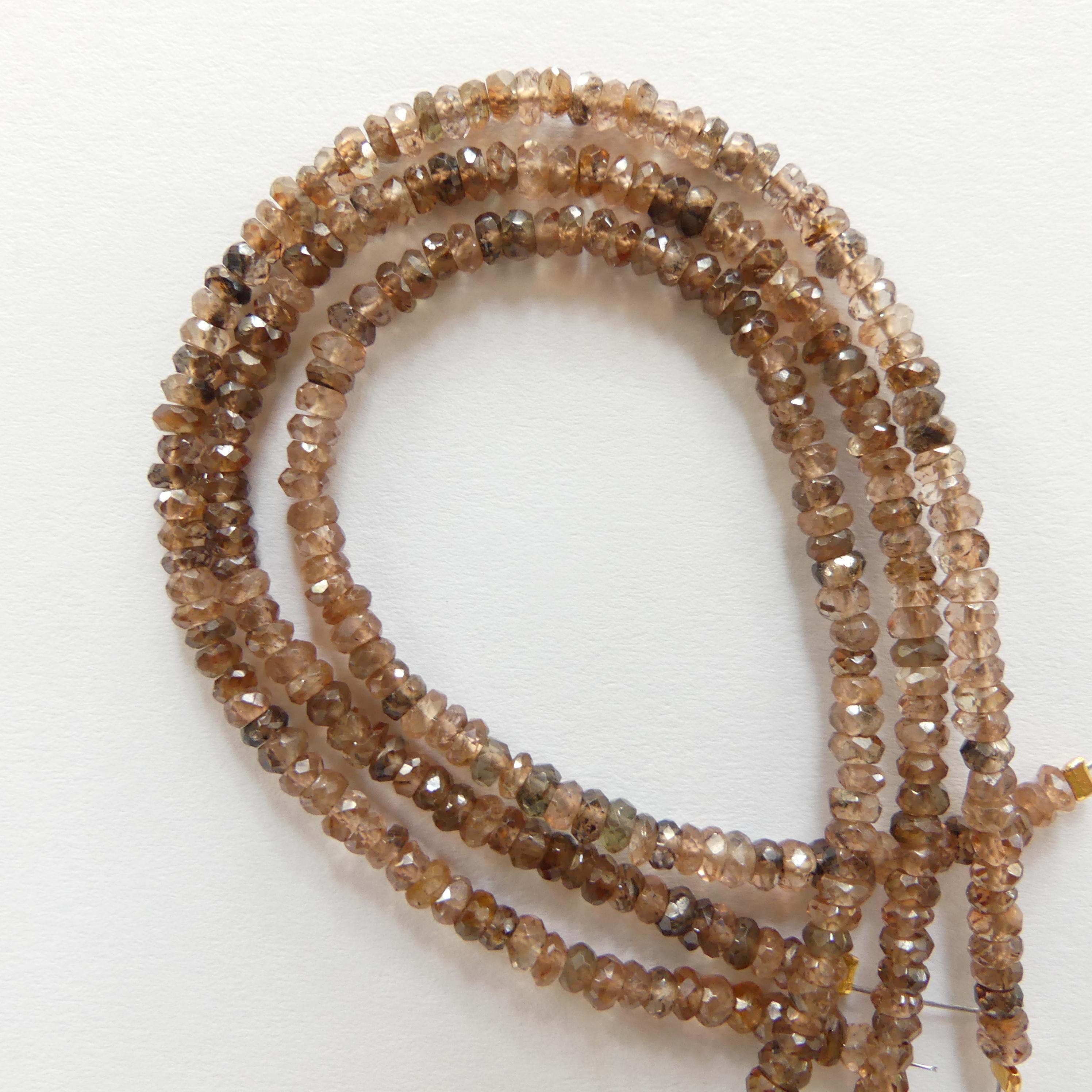 3mm AAA Andalusite Micro Faceted Beads 6" Brown Rare Gemstone Beads for Jewelry Making Beading Gift Crafter