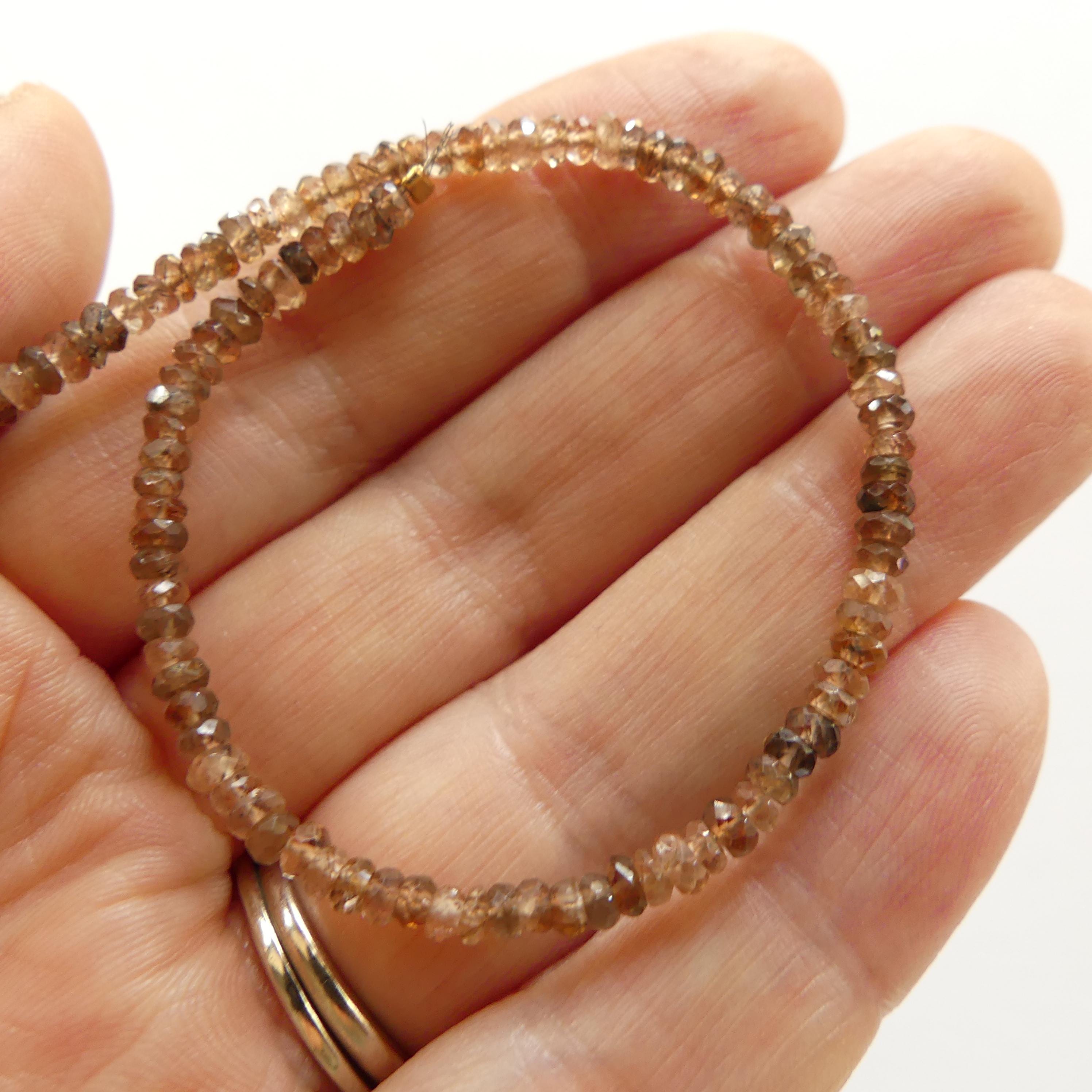 3mm AAA Andalusite Micro Faceted Beads 6" Brown Rare Gemstone Beads for Jewelry Making Beading Gift Crafter