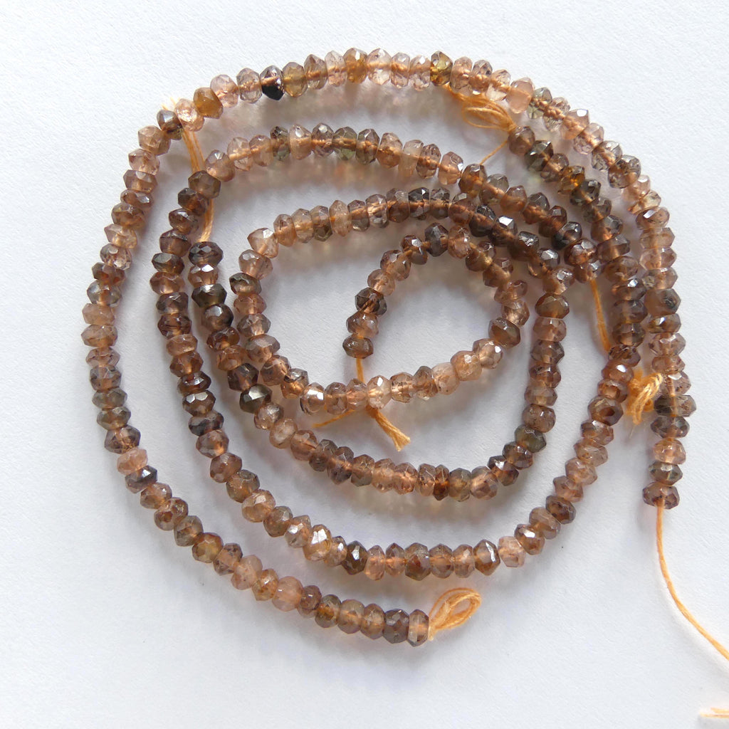 3.5mm AAA Andalusite Micro Faceted Beads 6.5" Brown Rare Gemstone Beads for Jewelry Making Beading Gift Crafter