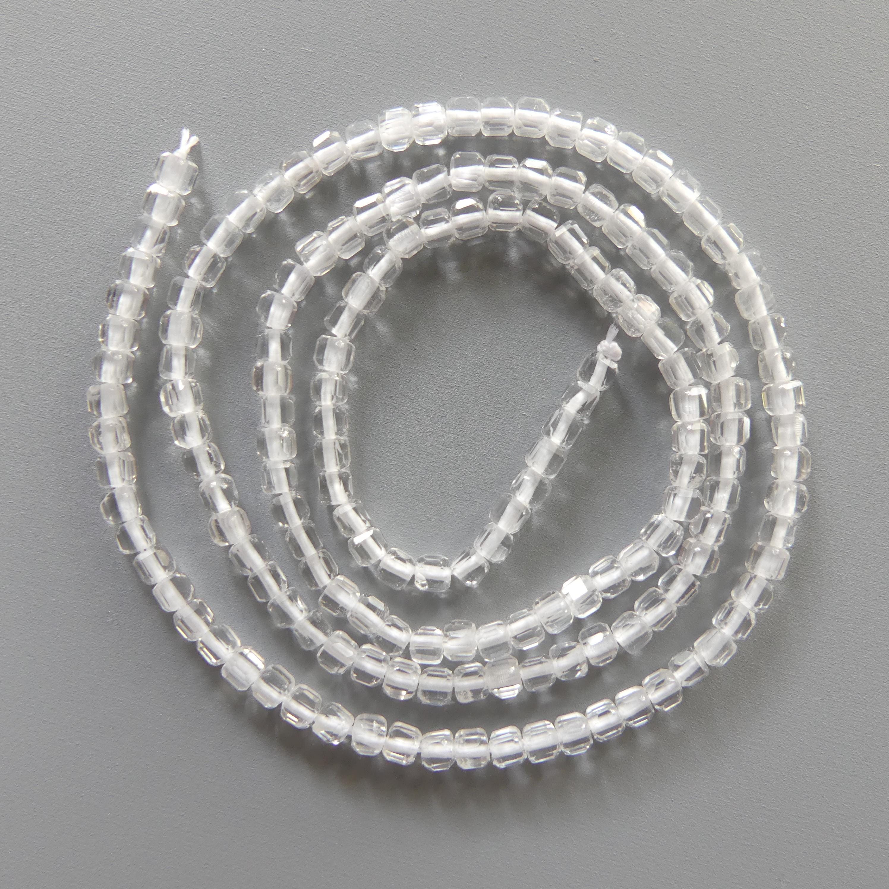 2mm AAA Rock Quartz Faceted Cube Beads 15" Clear Crystal Quartz Genuine Gemstone Beads Jewelry Making Beading Craft Gift April Birthstone