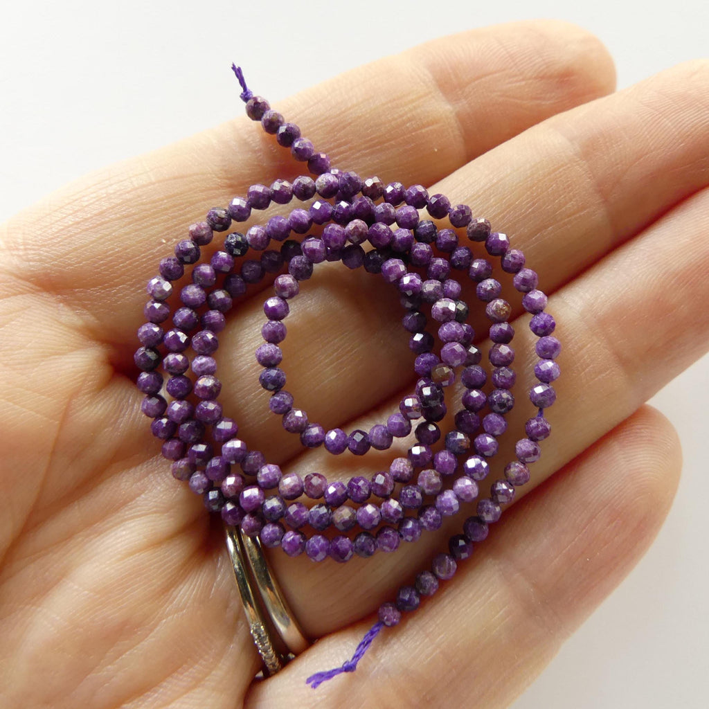 2mm Rare Stichtite Faceted Beads 15" Purple Genuine Gemstone Beads Serpentine for Jewelry Making Beading Craft Gift Beads